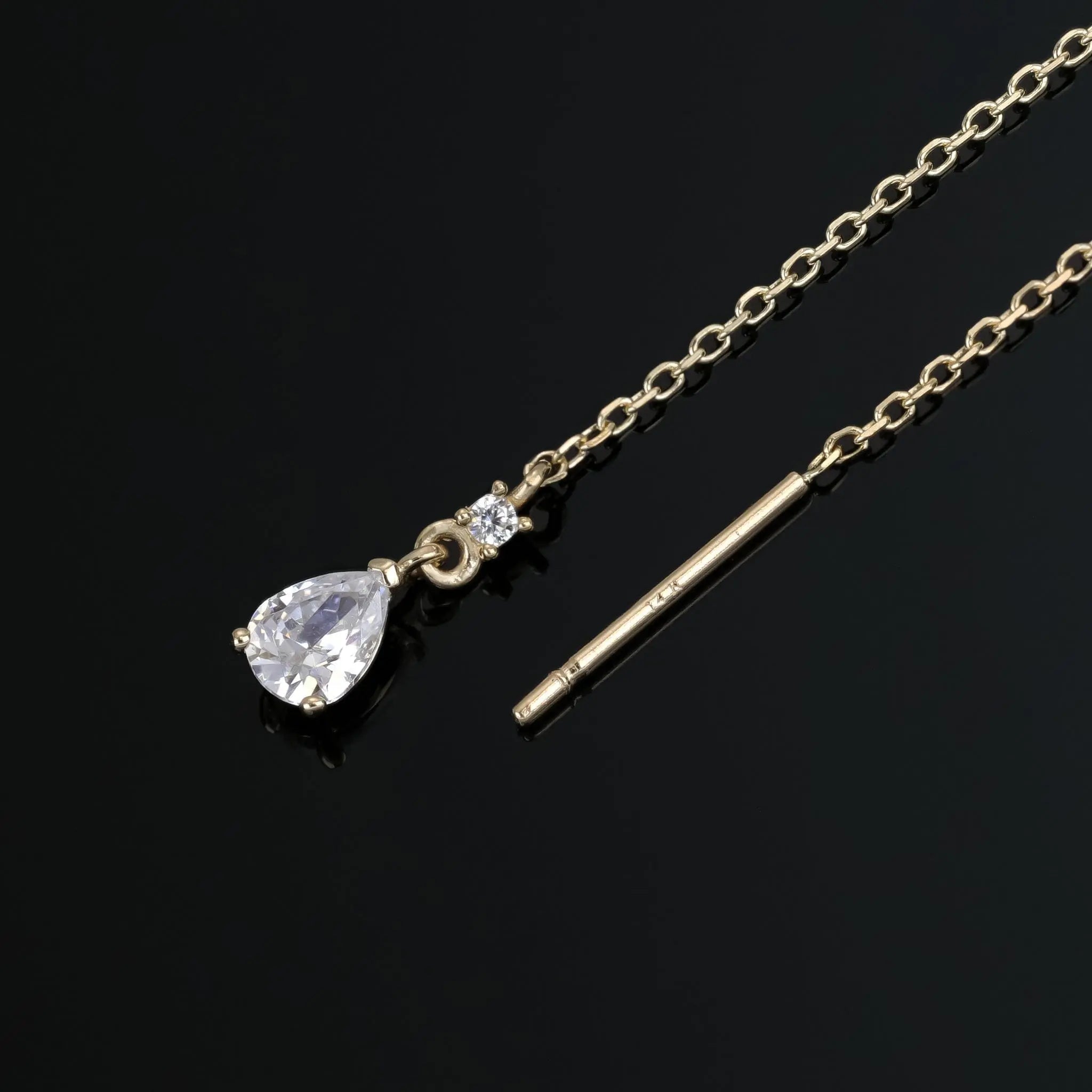 BEATTI Threaders Pear CZ Drop Threader Pear CZ Drop Threader