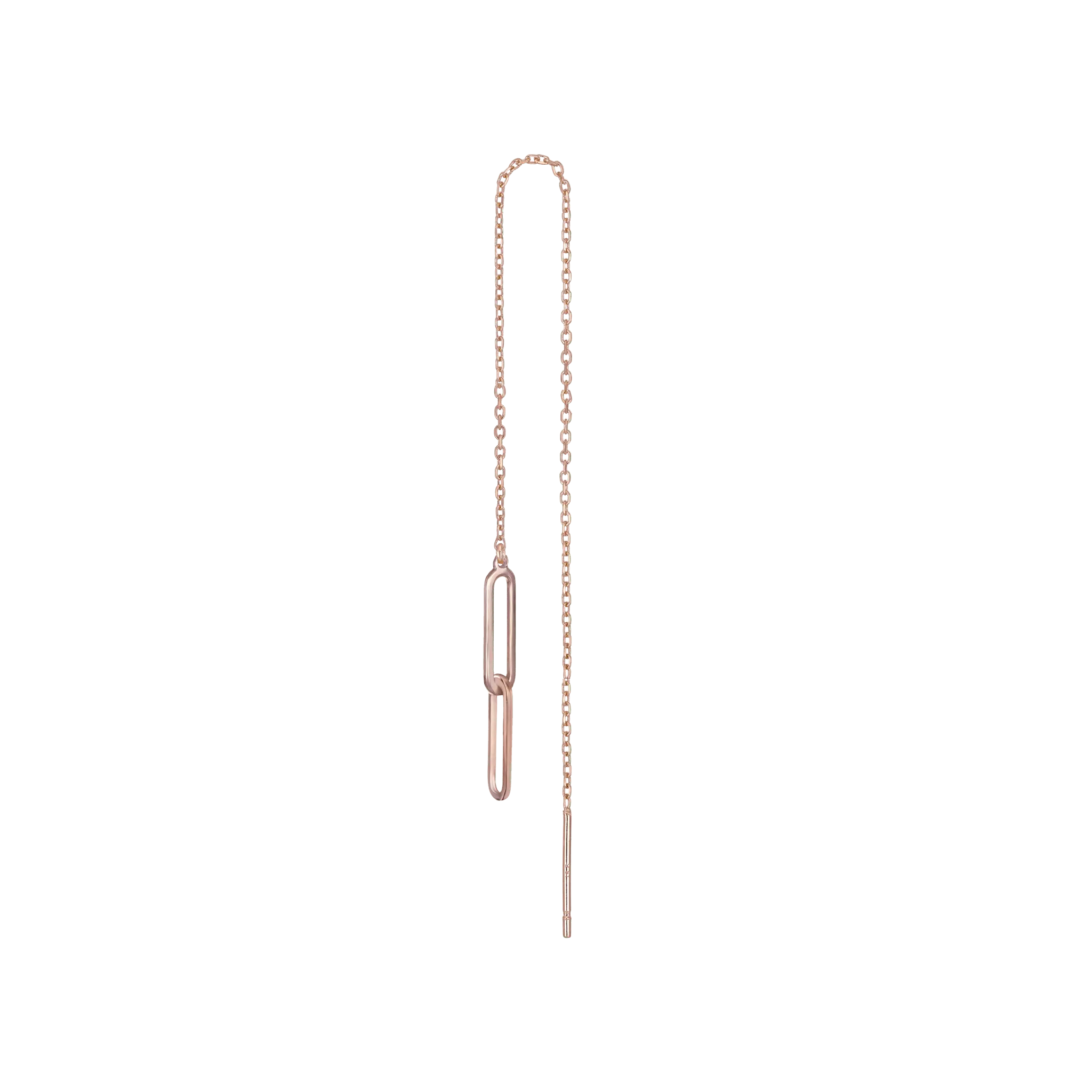 BEATTI Threaders Rose Gold / Single Sleek Paperclip Link Chain Threader JE19243 Sleek Paperclip Link Chain Threader