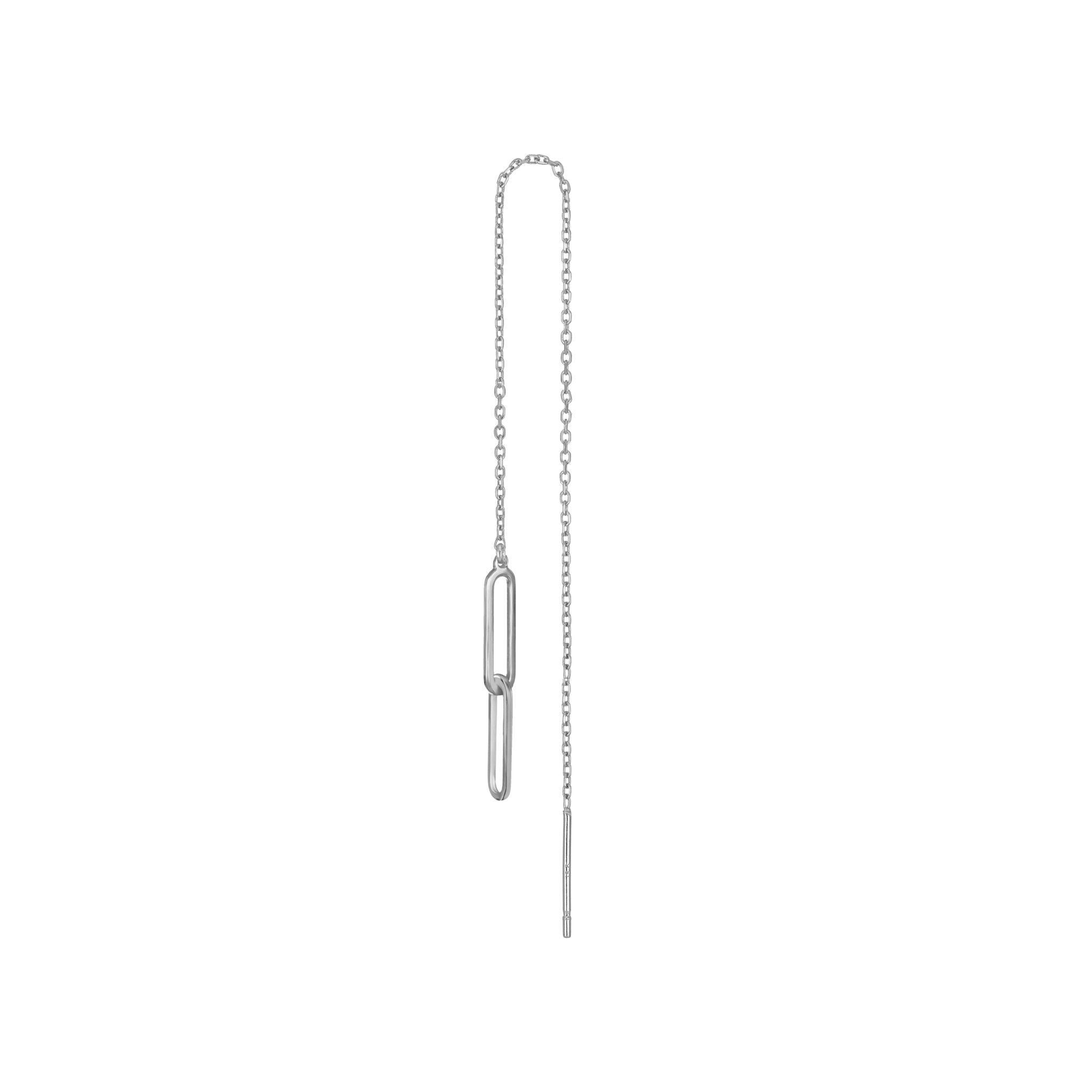 BEATTI Threaders White Gold / Single Sleek Paperclip Link Chain Threader JE19243 Sleek Paperclip Link Chain Threader