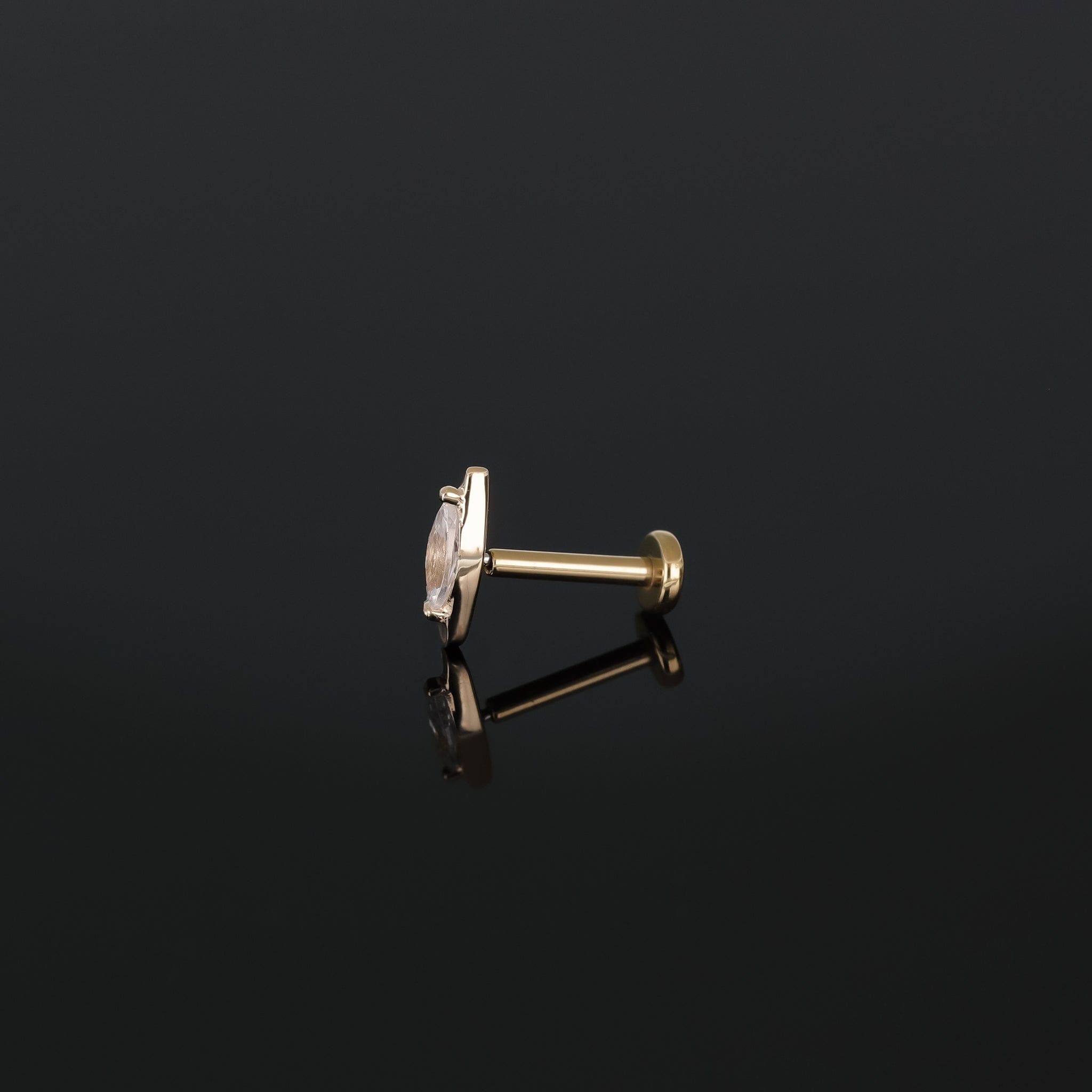 BEATTI Threadless Ends 14K Marquise CZ Threadless Ends 14K Marquise CZ Threadless Ends