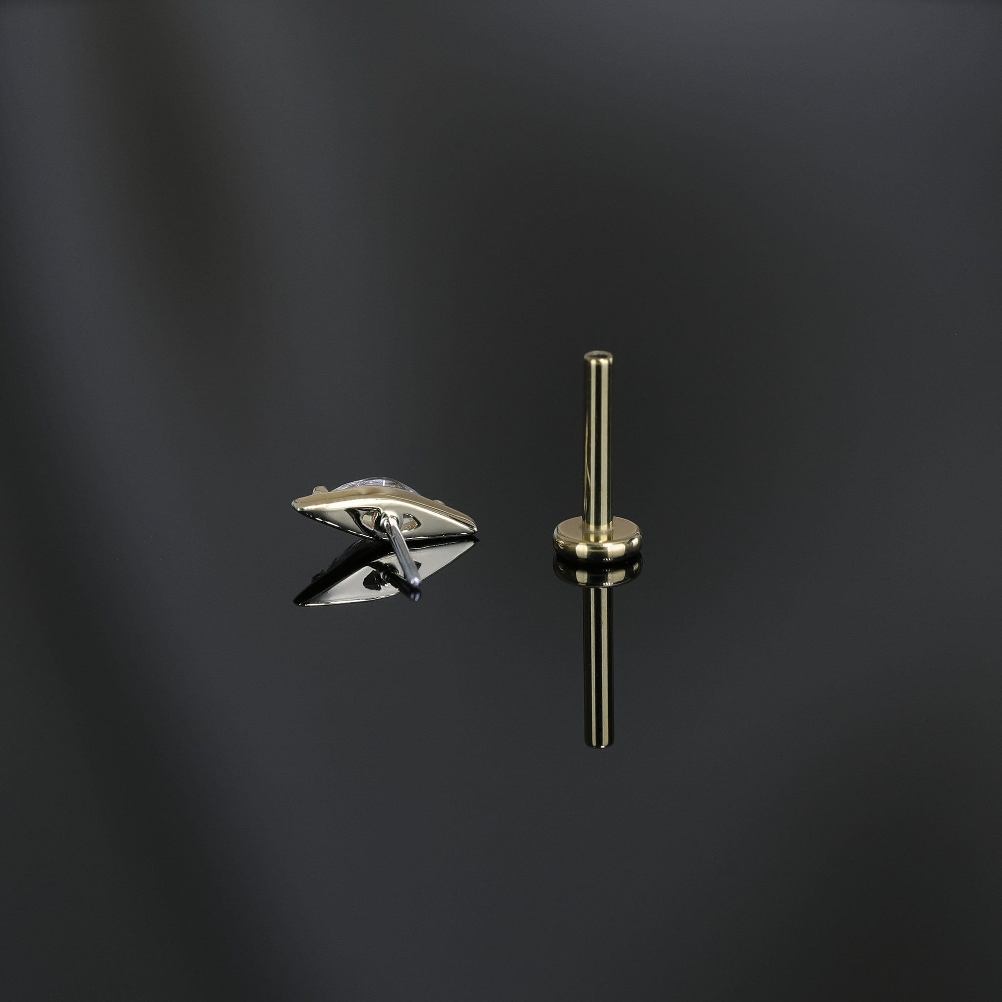 BEATTI Threadless Ends 14K Marquise CZ Threadless Ends 14K Marquise CZ Threadless Ends