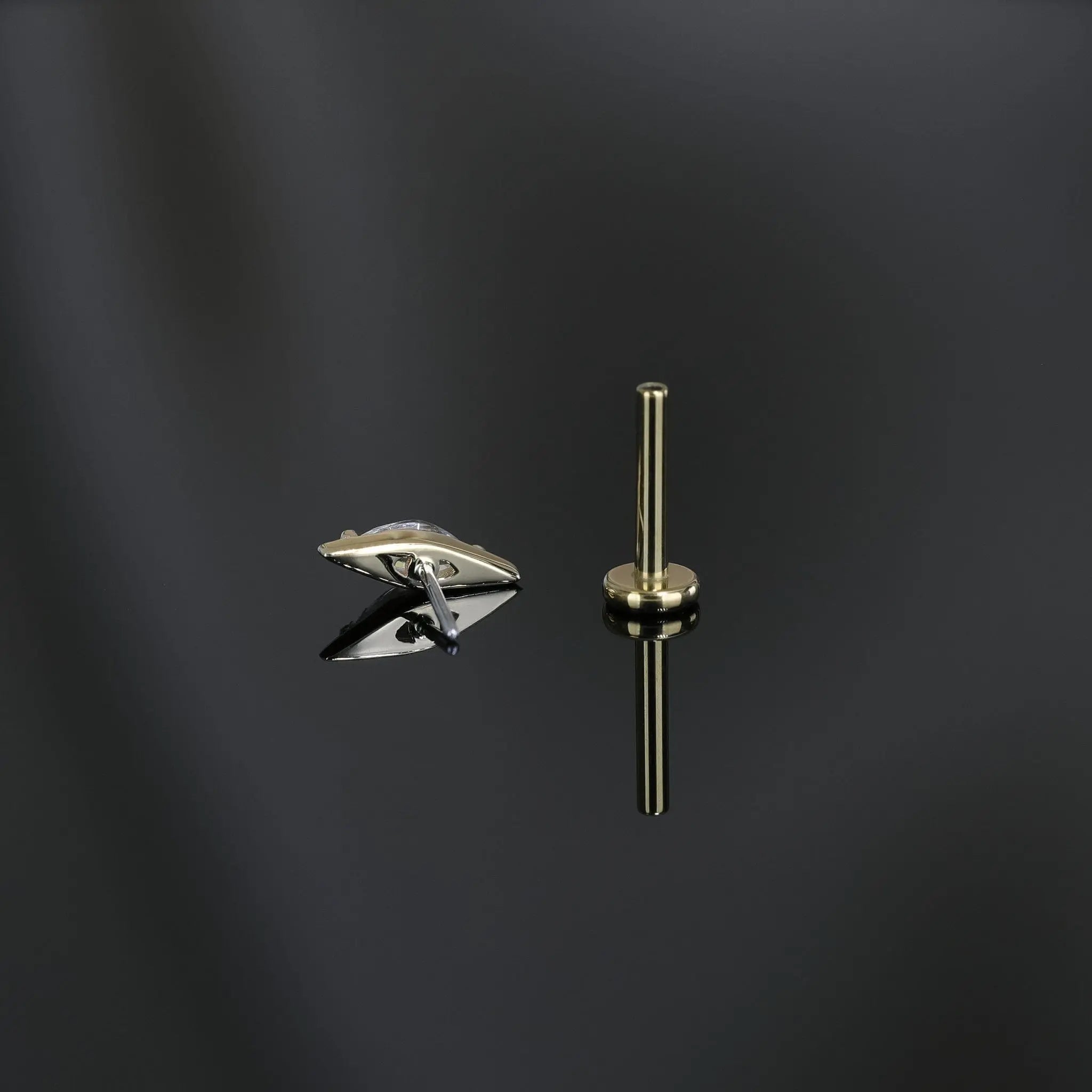 BEATTI Threadless Ends 14K Marquise CZ Threadless Ends 14K Marquise CZ Threadless Ends