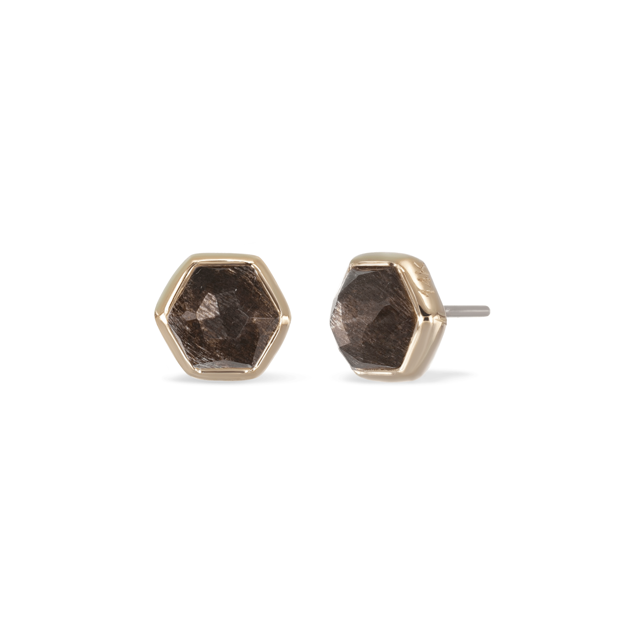 BEATTI Threadless Ends Gold / Black Labradorite Aria • 14K Gold Black Labradorite Threadless Ends • HoneyComb BTEG007 Ella 14K Gold Dangle Charm Threadless Ends Natural Gemstones