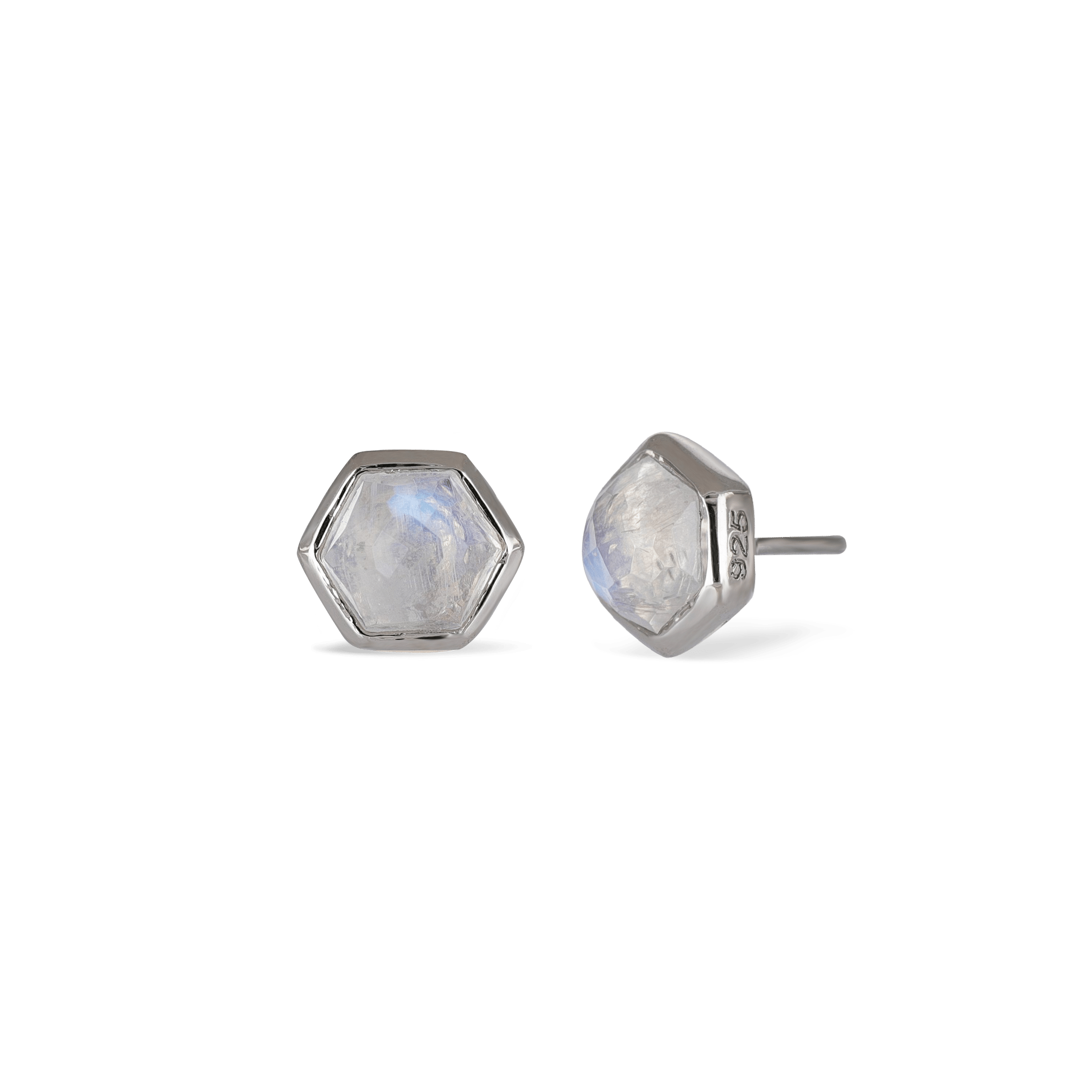 BEATTI Threadless Ends Silver / Rainbow Moonstone Aria • Natural Gemstone Threadless Ends 925 BTE016 MR SILVER Aria • Natural Gemstone Threadless Ends 925