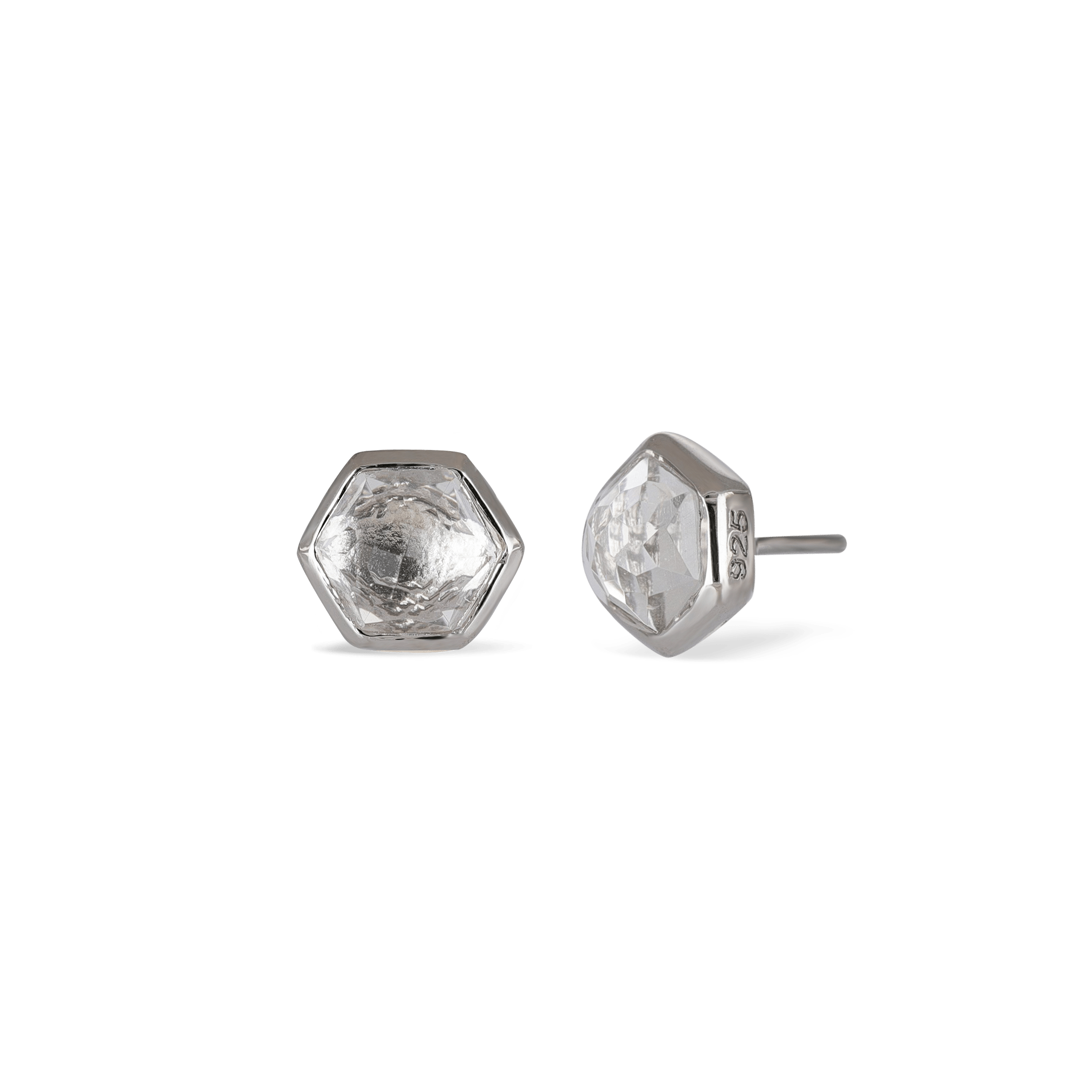 BEATTI Threadless Ends Silver / White Topaz Aria • Natural Gemstone Threadless Ends 925 BTE016 TW SILVER Aria • Natural Gemstone Threadless Ends 925