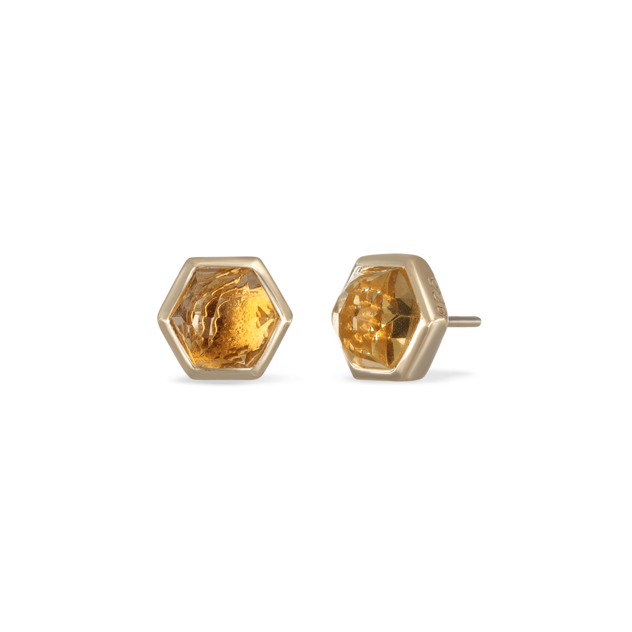 BEATTI Threadless Ends Citrine Aria • Natural Gemstone Threadless Ends BTE016 CD GOLD Aria • Natural Gemstone Threadless Ends