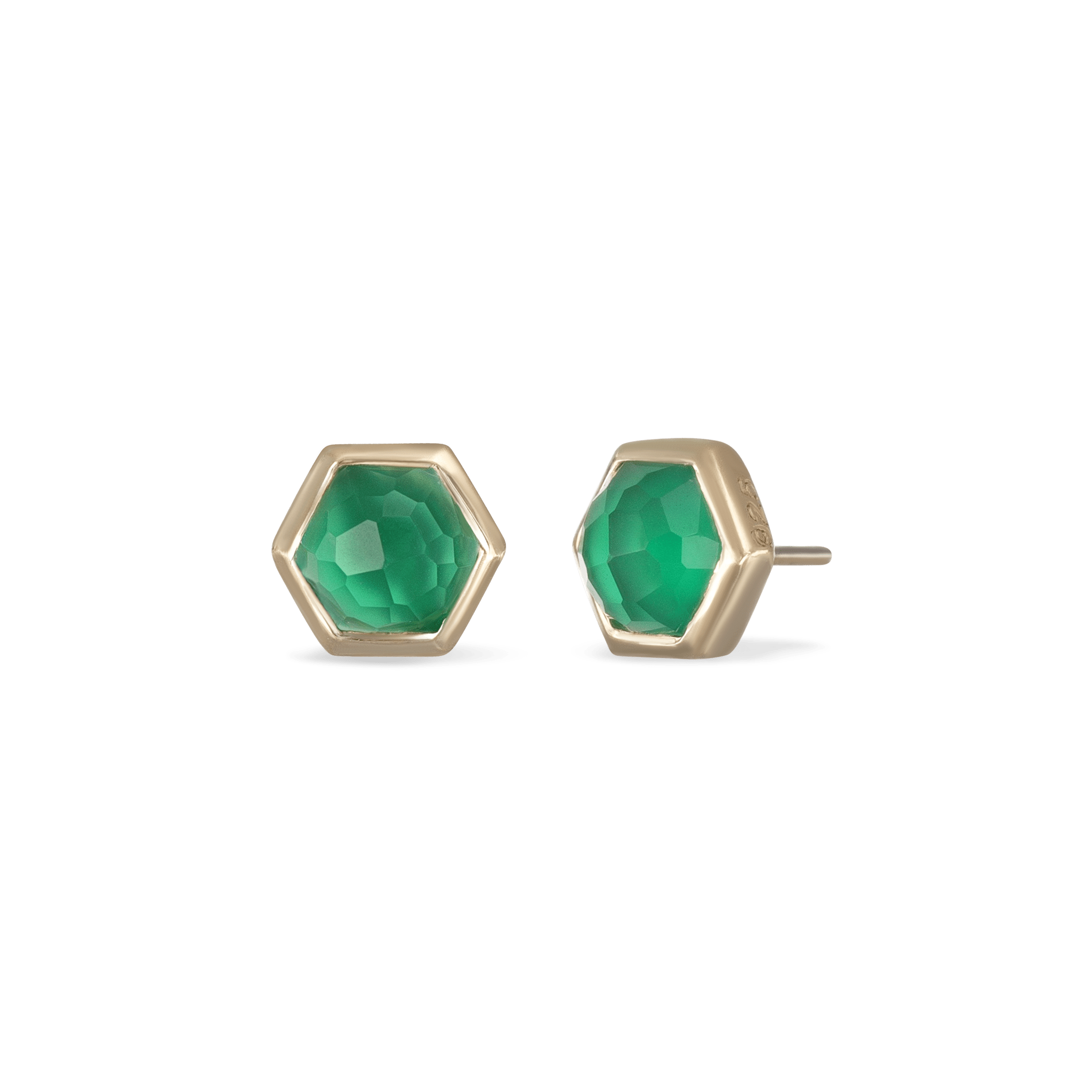 BEATTI Threadless Ends Green Onyx Aria • Natural Gemstone Threadless Ends BTE016 OG GOLD Aria • Natural Gemstone Threadless Ends