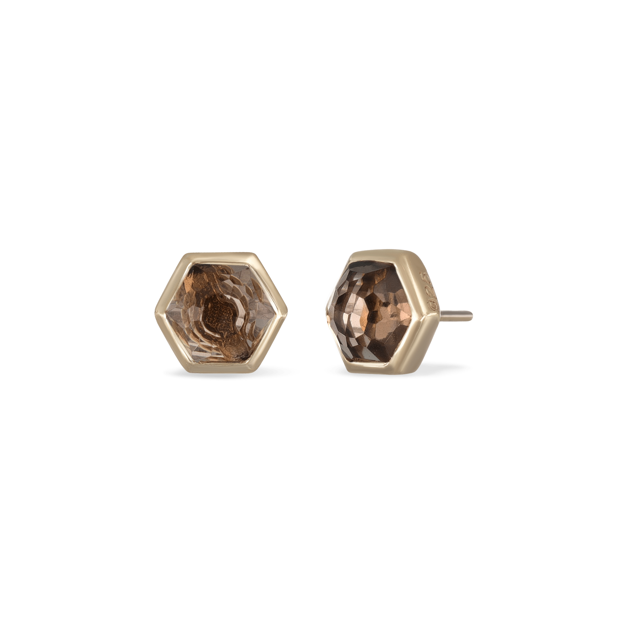 BEATTI Threadless Ends Smoky Quartz Aria • Natural Gemstone Threadless Ends BTE016 SQ GOLD Aria • Natural Gemstone Threadless Ends
