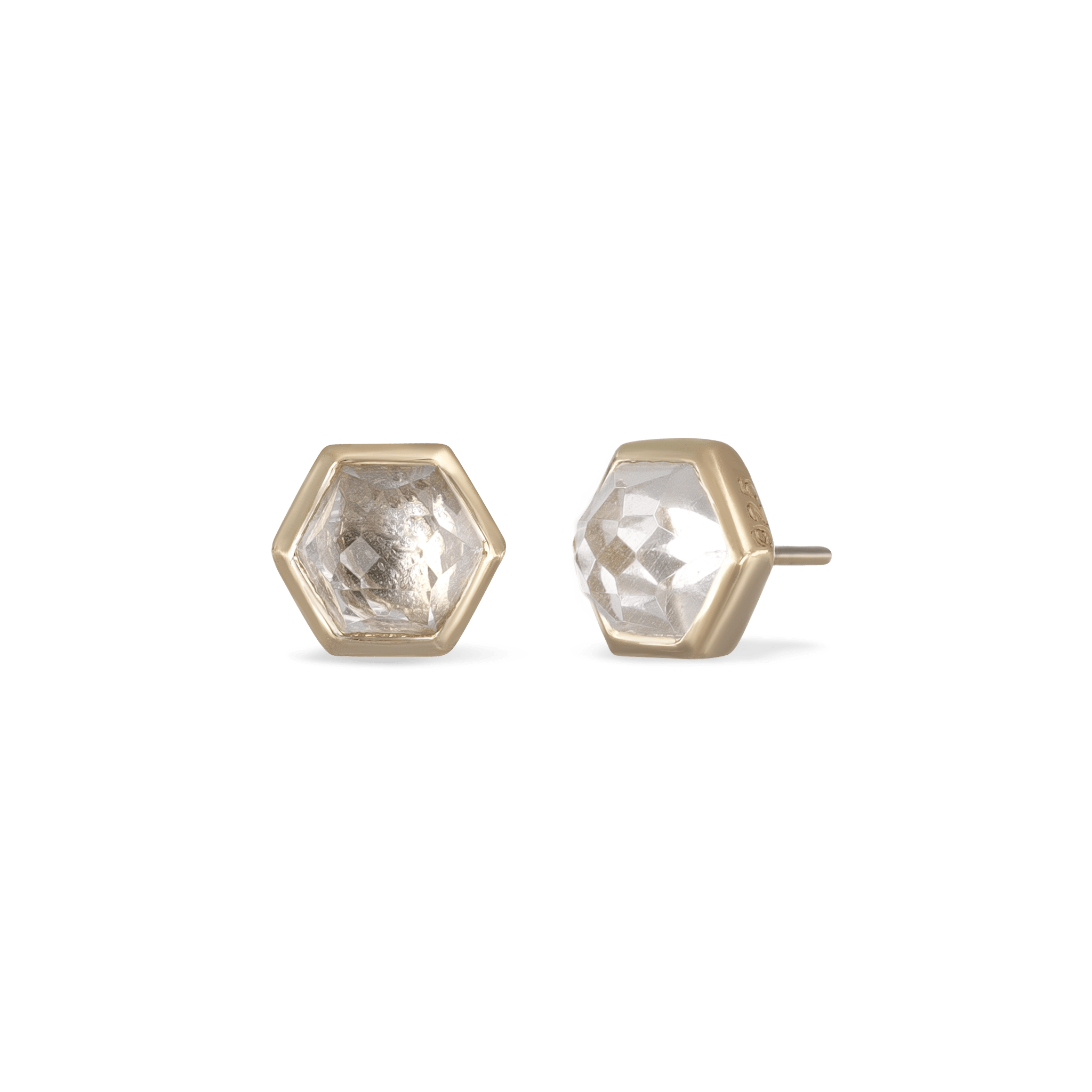 BEATTI Threadless Ends White Topaz Aria • Natural Gemstone Threadless Ends BTE016 TW GOLD Aria • Natural Gemstone Threadless Ends