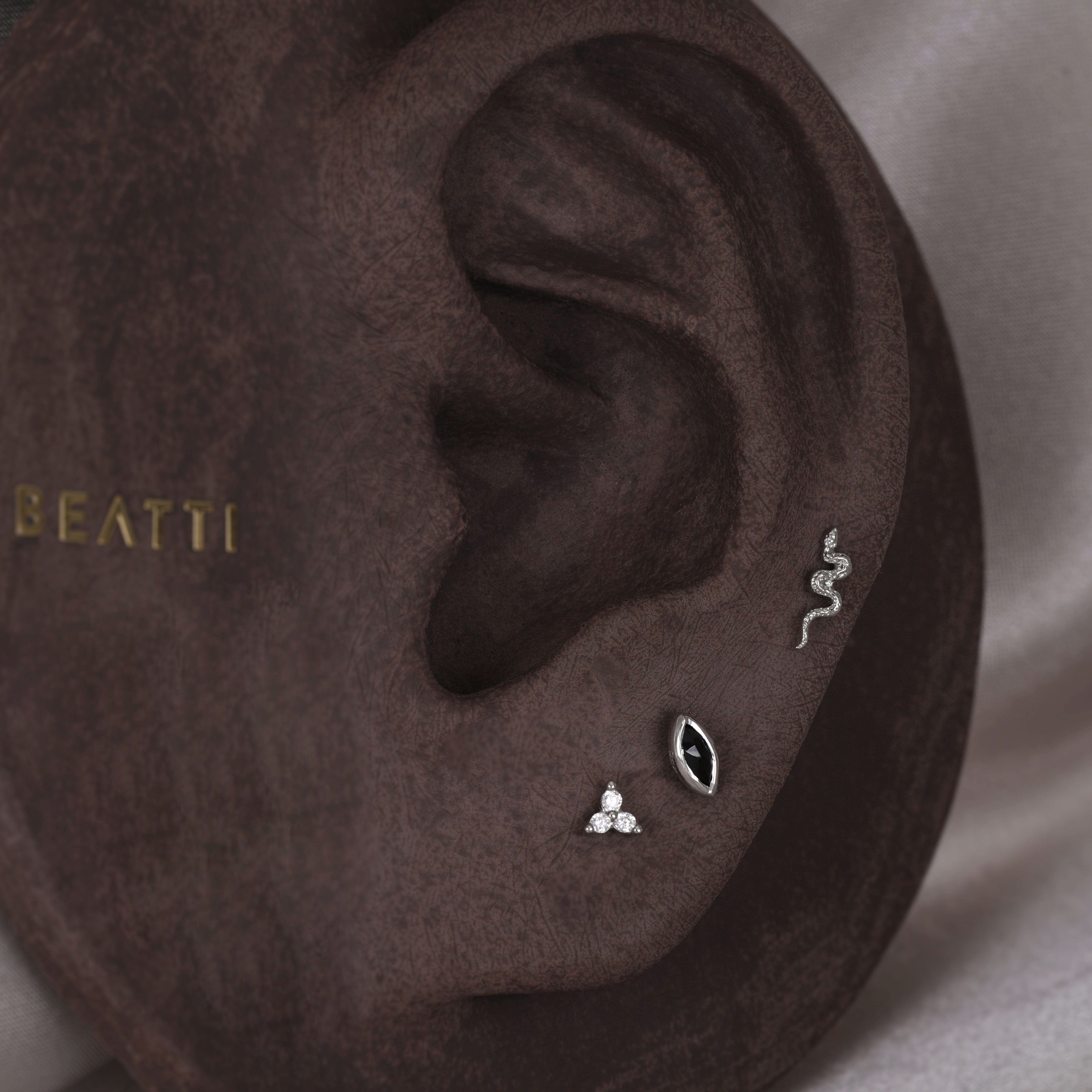 BEATTI Threadless Ends Aura • Black Spinel Threadless Ends Aura • Black Spinel Threadless Ends