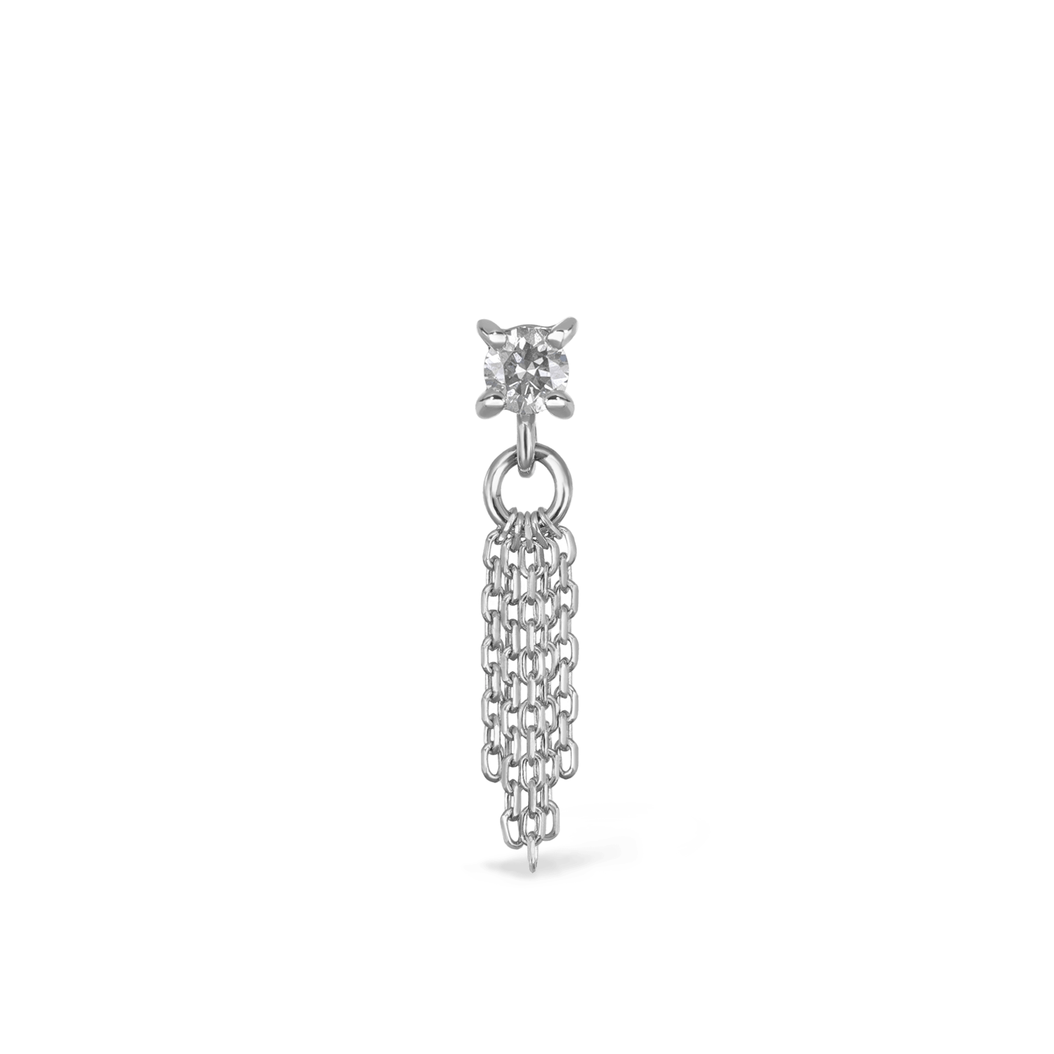 Breeze II • 2mm White Diamond 5 Fine Cable Chain Tassel