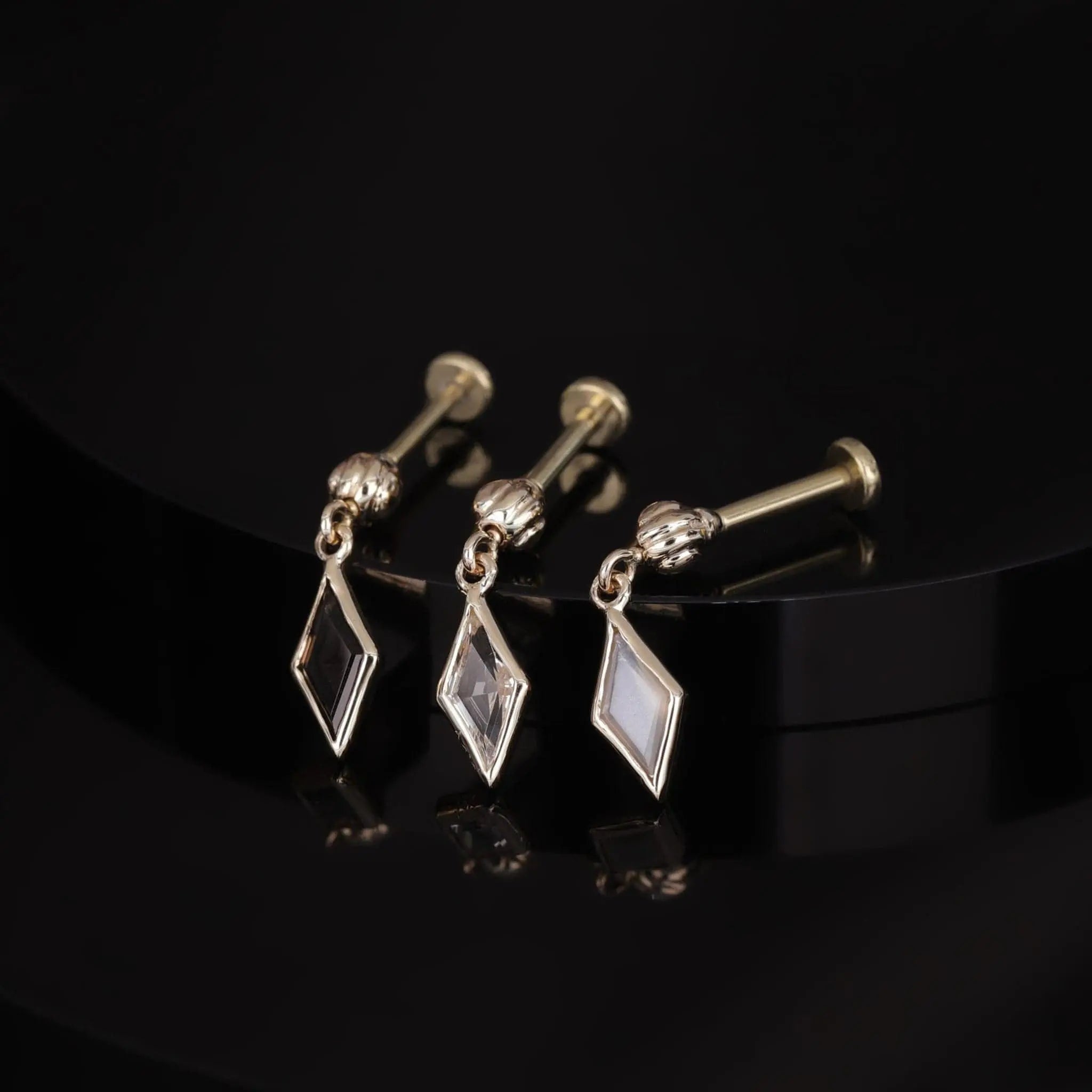 BEATTI Threadless Ends Xena Drop Threadless Flat Back Stud Xena Drop Threadless Flat Back Stud