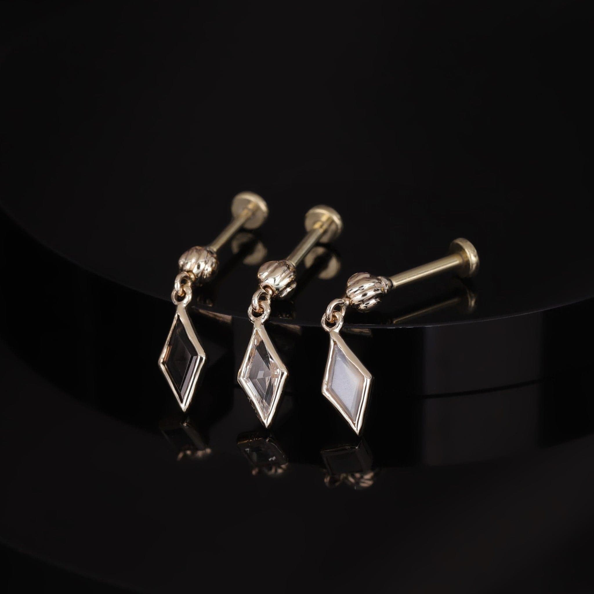 BEATTI Threadless Ends Xena Drop Threadless Flat Back Stud Xena Drop Threadless Flat Back Stud