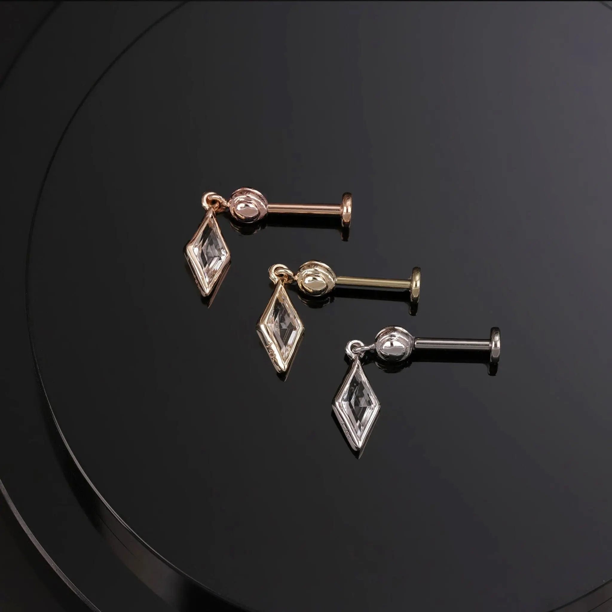 BEATTI Threadless Ends Xena Drop Threadless Flat Back Stud Xena Drop Threadless Flat Back Stud