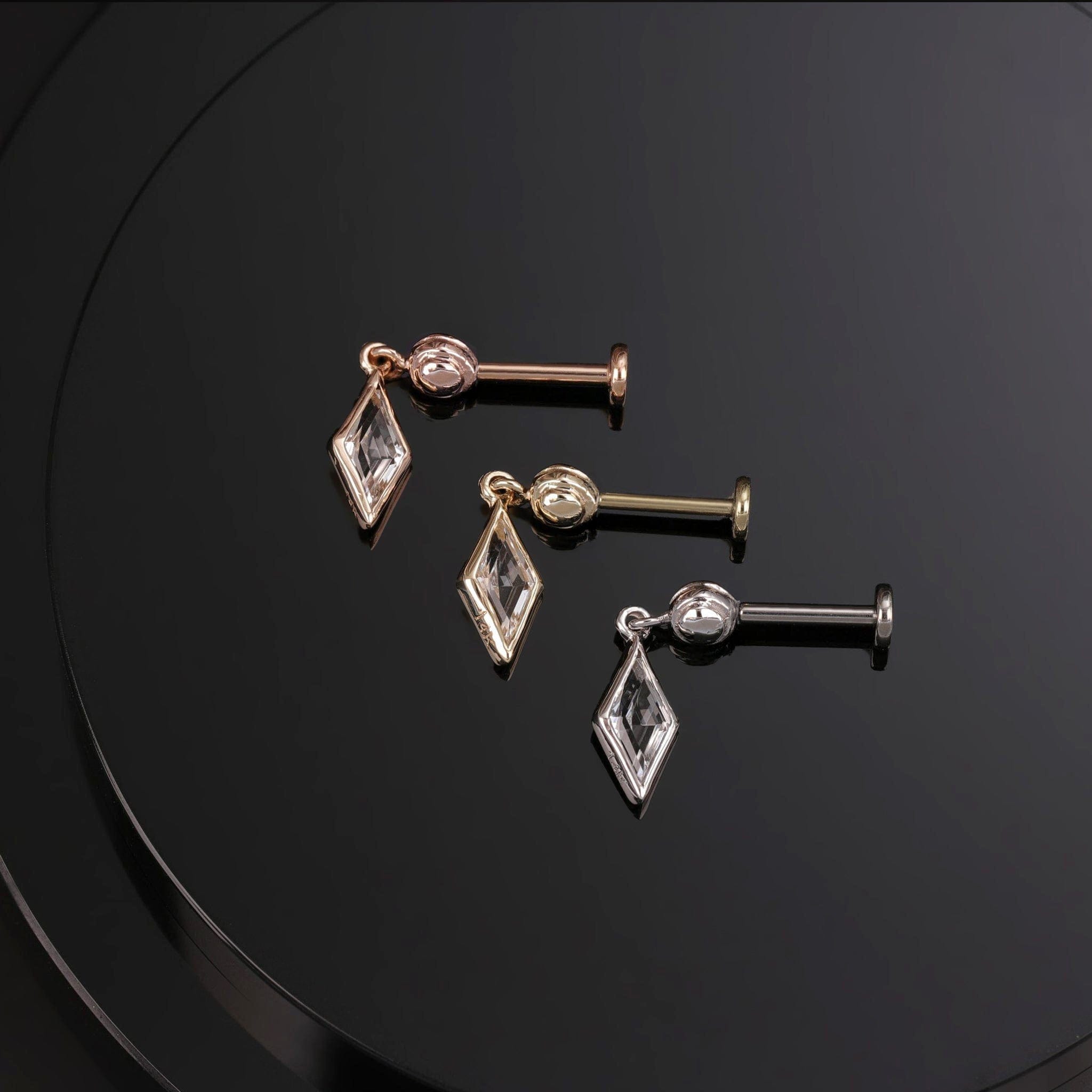 BEATTI Threadless Ends Xena Drop Threadless Flat Back Stud Xena Drop Threadless Flat Back Stud