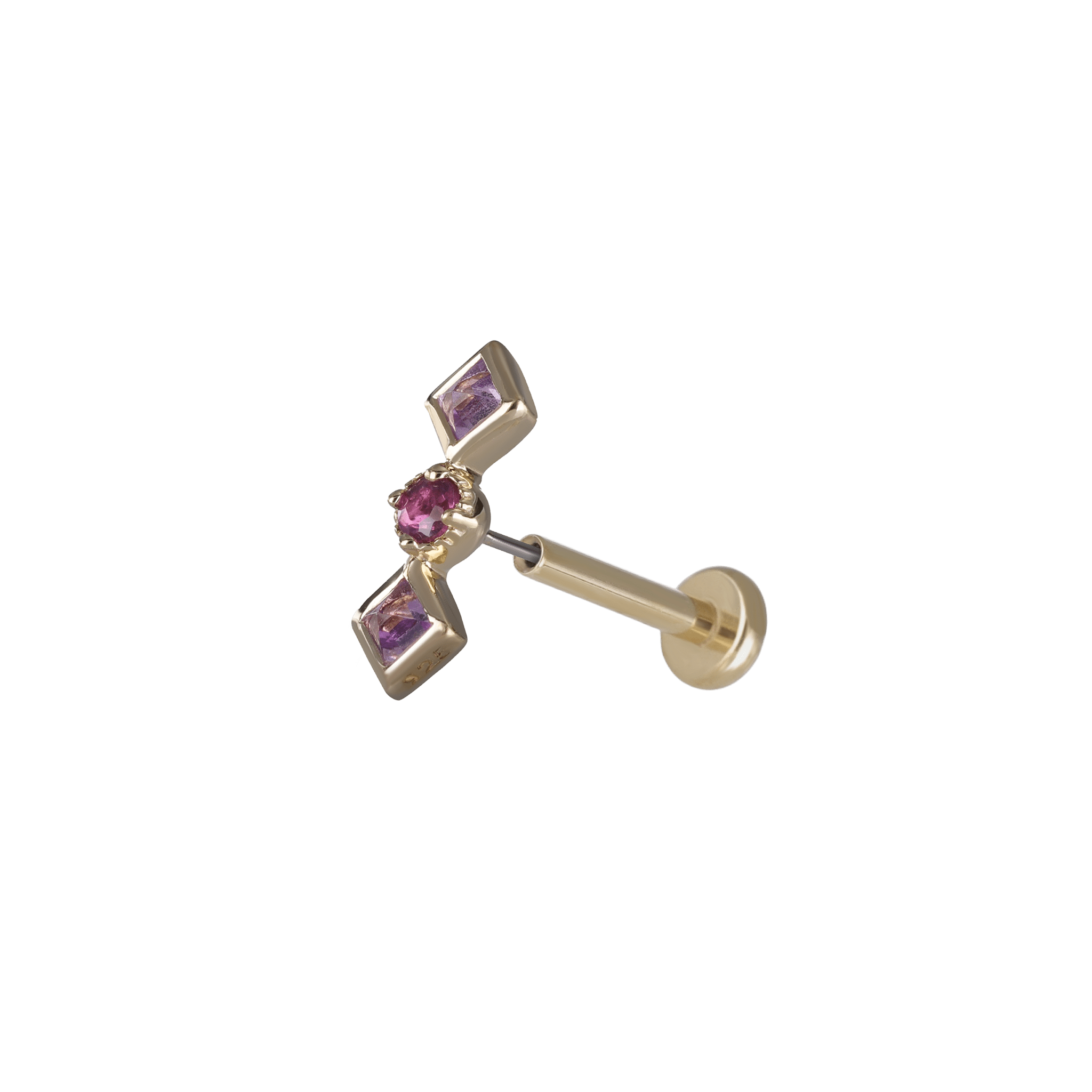 BEATTI Threadless Ends Gold / Amethyst + Rhodolite Garnet Cecilia • Amethyst + Rhodolite Garnet Threadless Ends BTPR035_RG-AB Cecilia • Amethyst + Rhodolite Garnet Threadless Ends