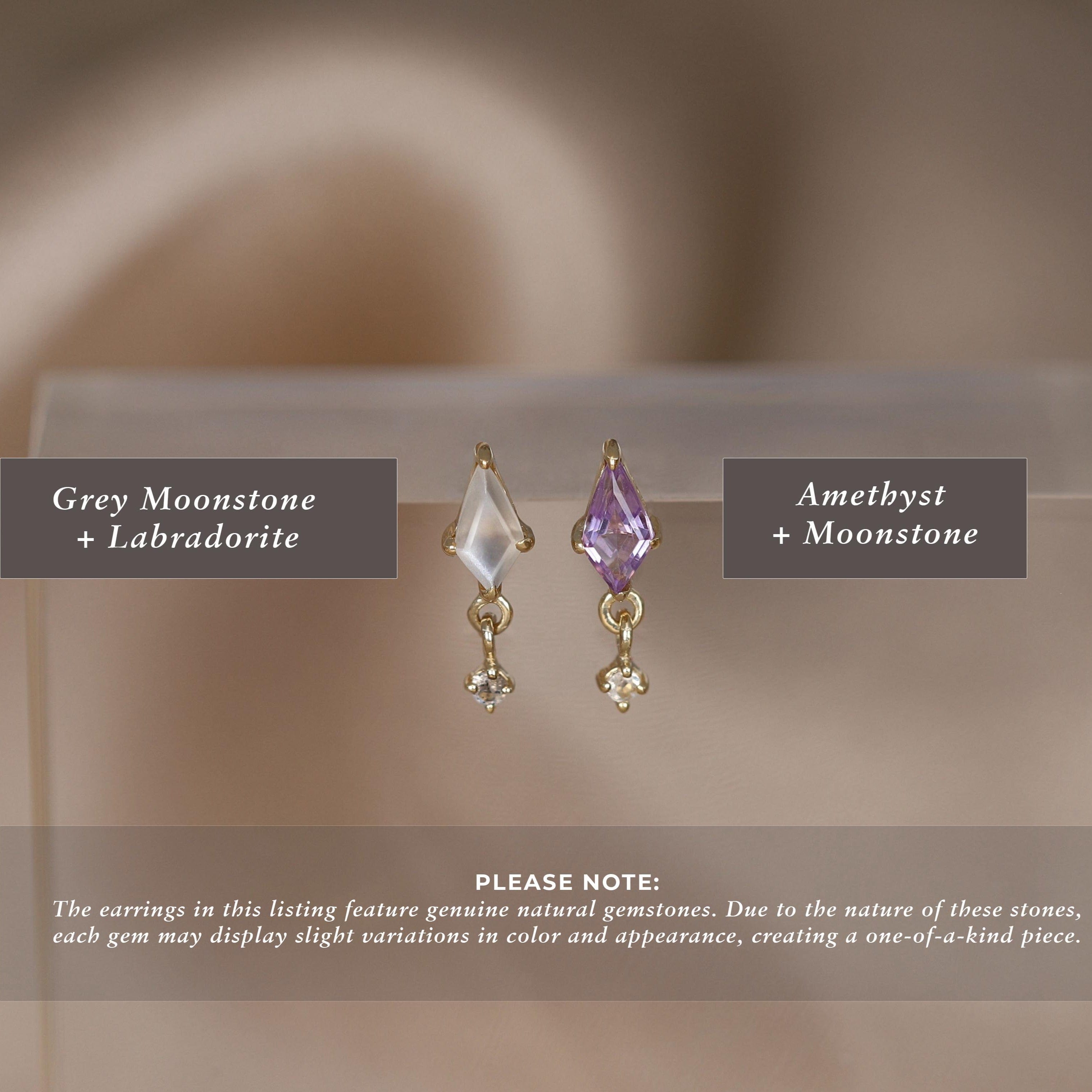 BEATTI Threadless Ends Celeste • Natural Gemstone Threadless Ends Celeste • Natural Gemstone Threadless Ends