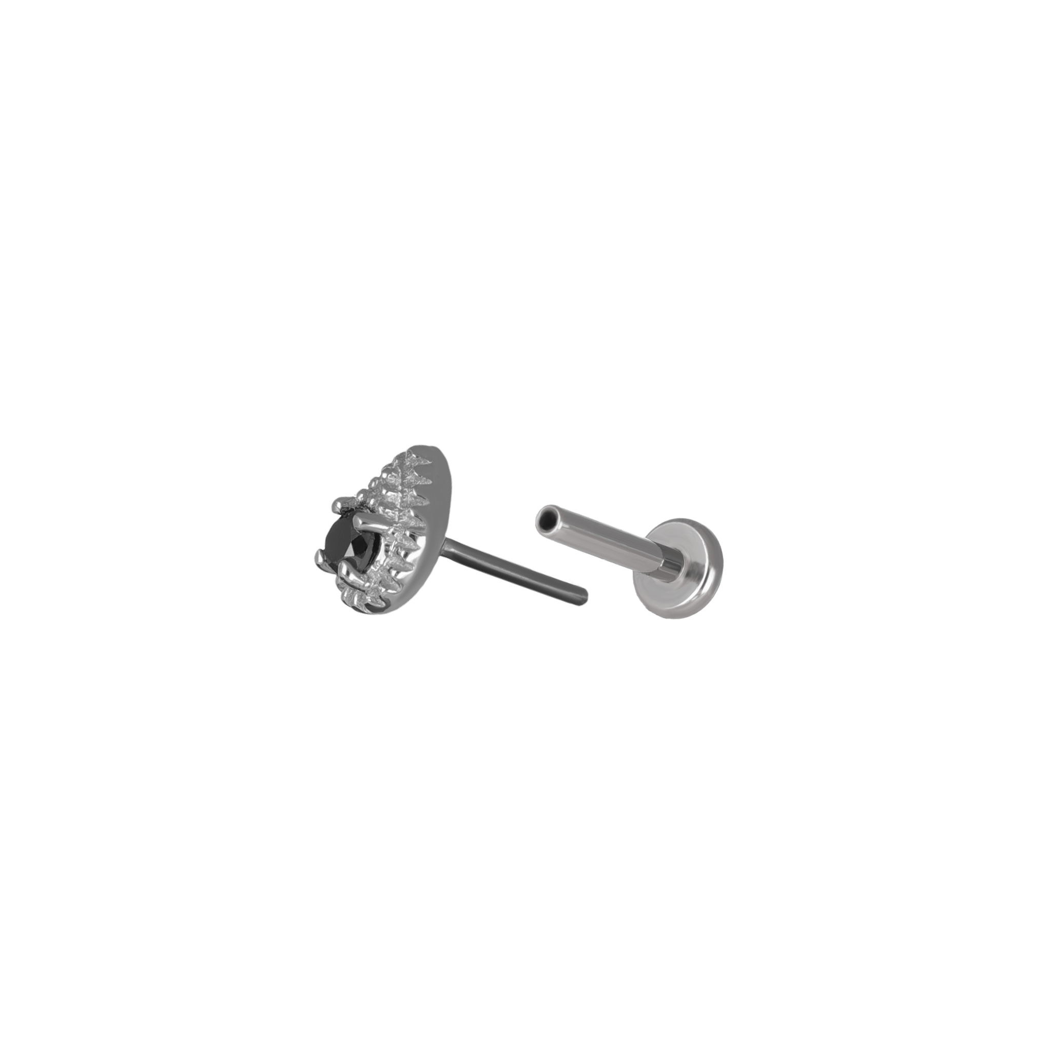 BEATTI Threadless Ends Clio • White Gold Tiny Teardrop Genuine Diamond Flat Back Stud Clio • White Gold Tiny Teardrop Genuine Diamond Flat Back Stud