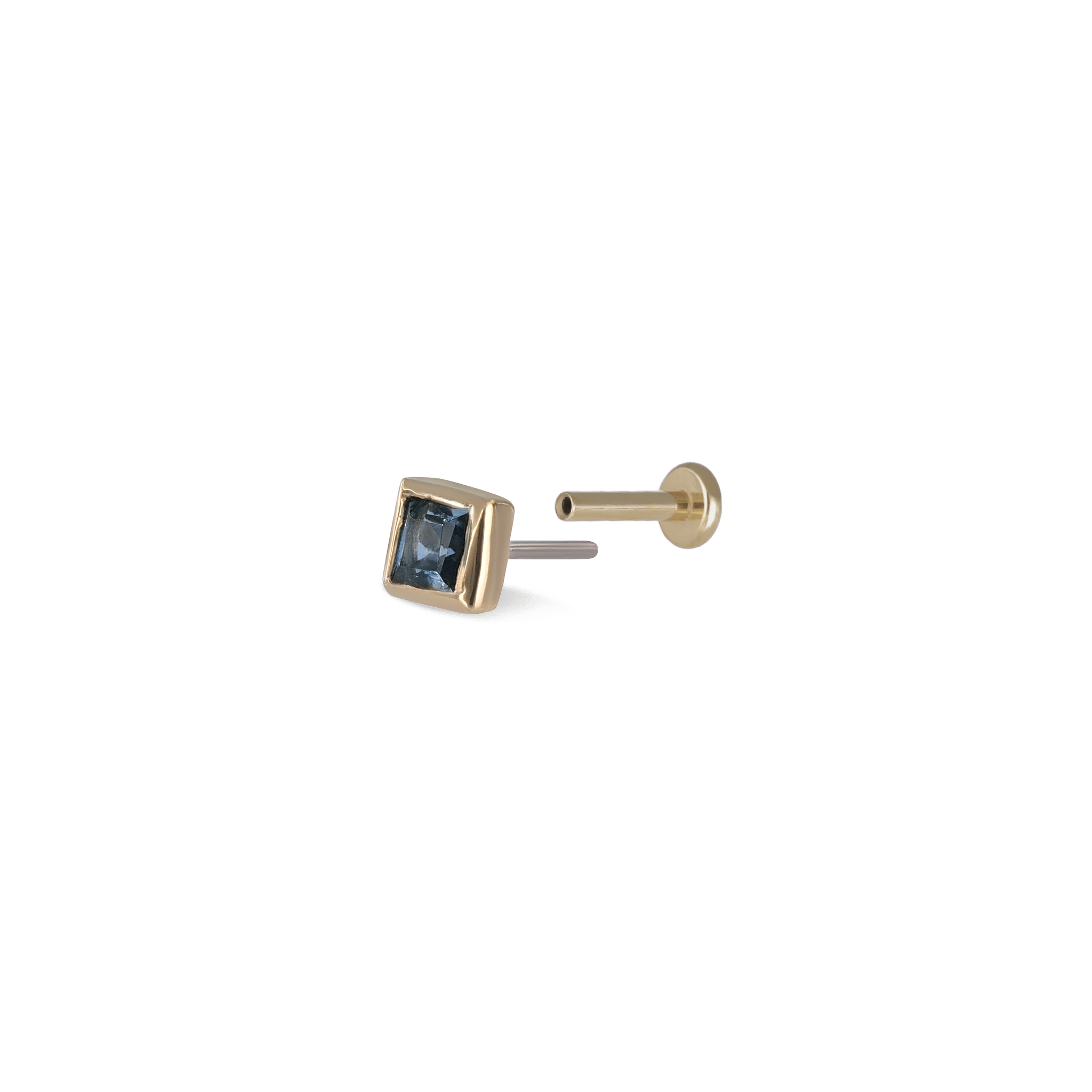 BEATTI Threadless Ends Dora • London Blue Topaz Threadless Ends 925 Silver/Titanium Dora • London Blue Topaz Threadless Ends 925 Silver/Titanium