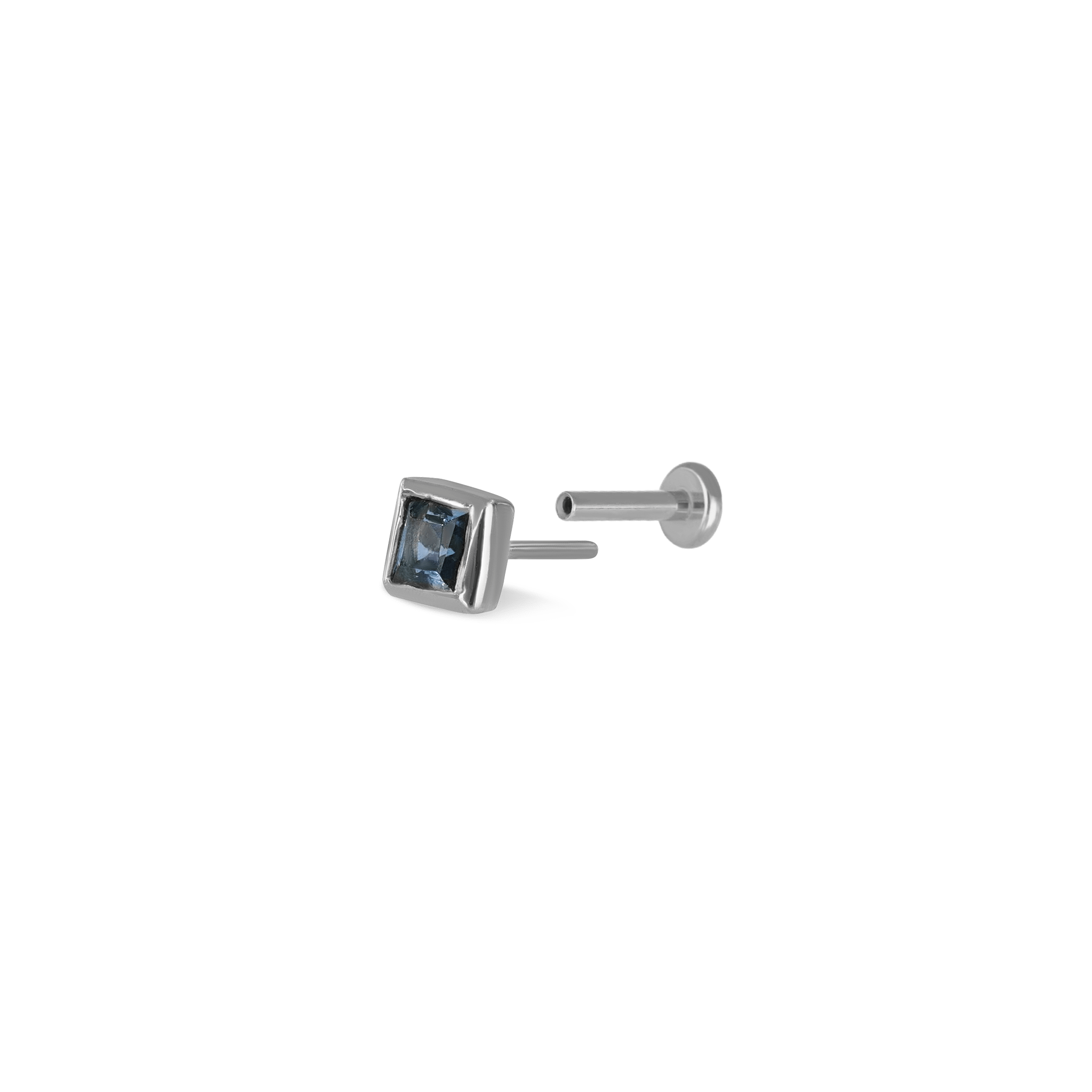 BEATTI Threadless Ends Dora • London Blue Topaz Threadless Ends 925 Silver/Titanium Dora • London Blue Topaz Threadless Ends 925 Silver/Titanium