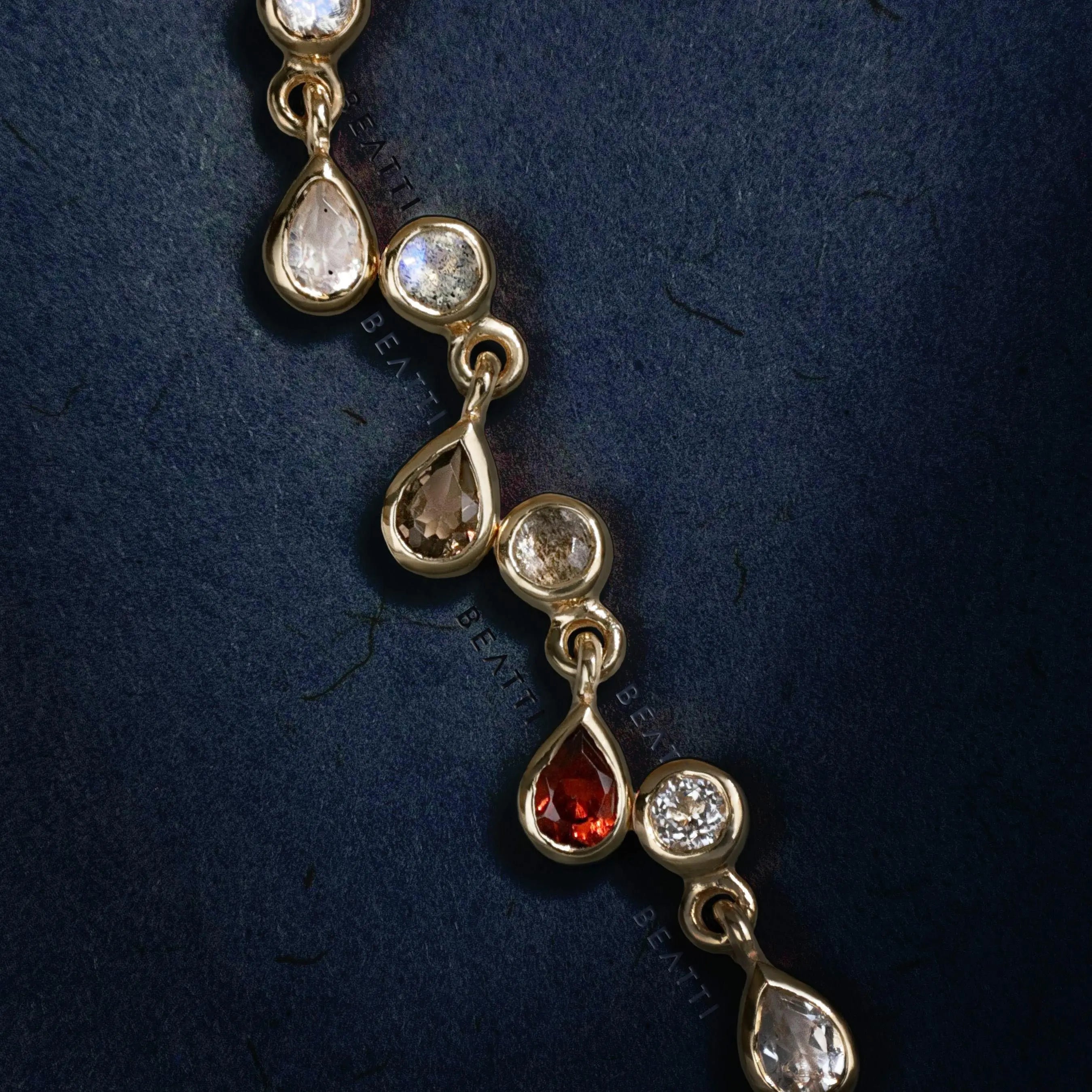 BEATTI Threadless Ends Echo • Dangle Gemstone Threadless Ends Echo 14K Gold Dangle Charm Threadless Ends Natural Gemstones