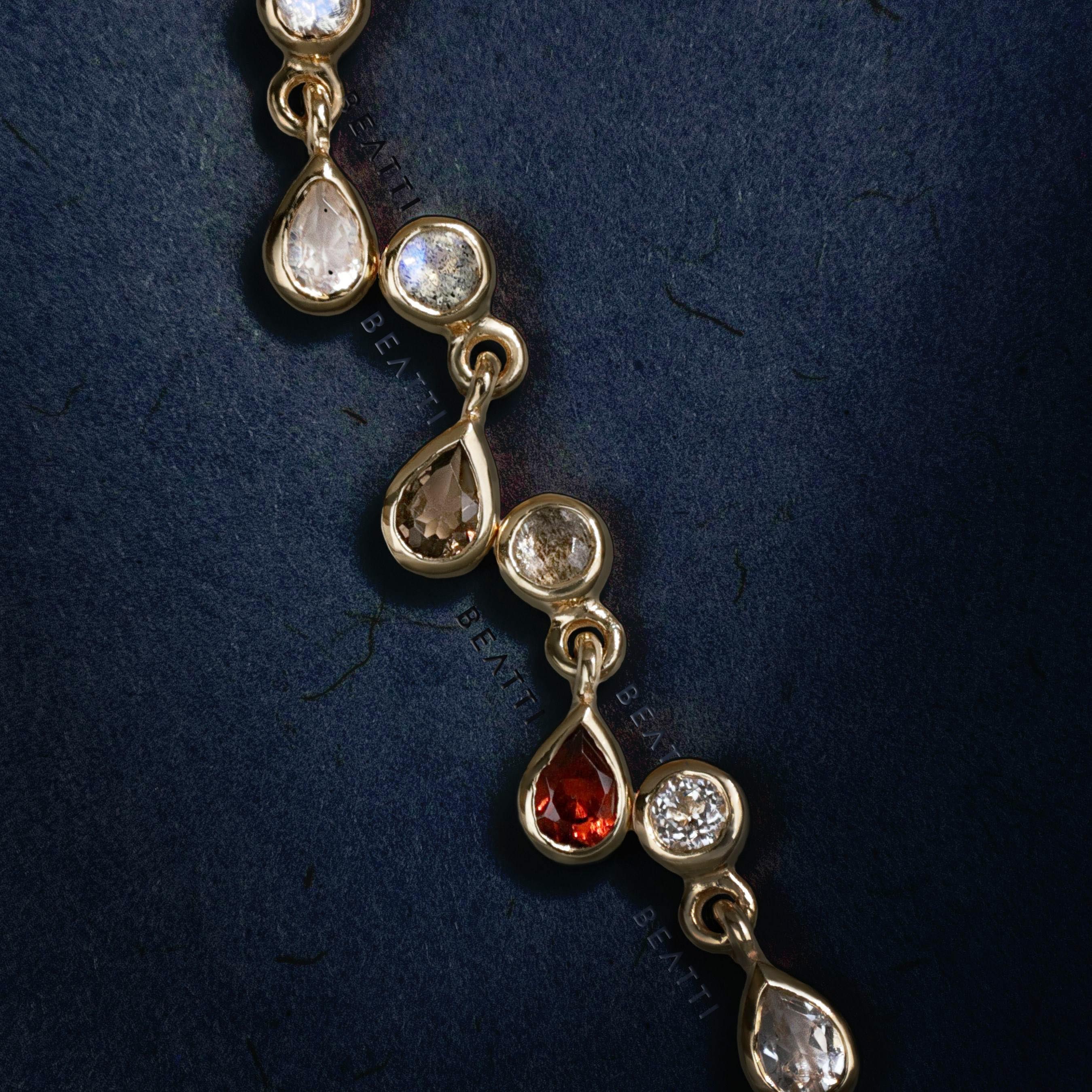 BEATTI Threadless Ends Echo • Dangle Gemstone Threadless Ends Echo 14K Gold Dangle Charm Threadless Ends Natural Gemstones