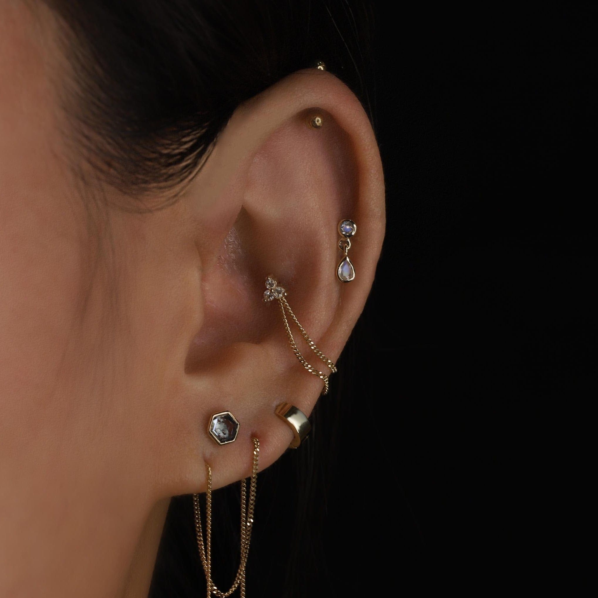 BEATTI Threadless Ends Echo • Dangle Gemstone Threadless Ends Echo 14K Gold Dangle Charm Threadless Ends Natural Gemstones