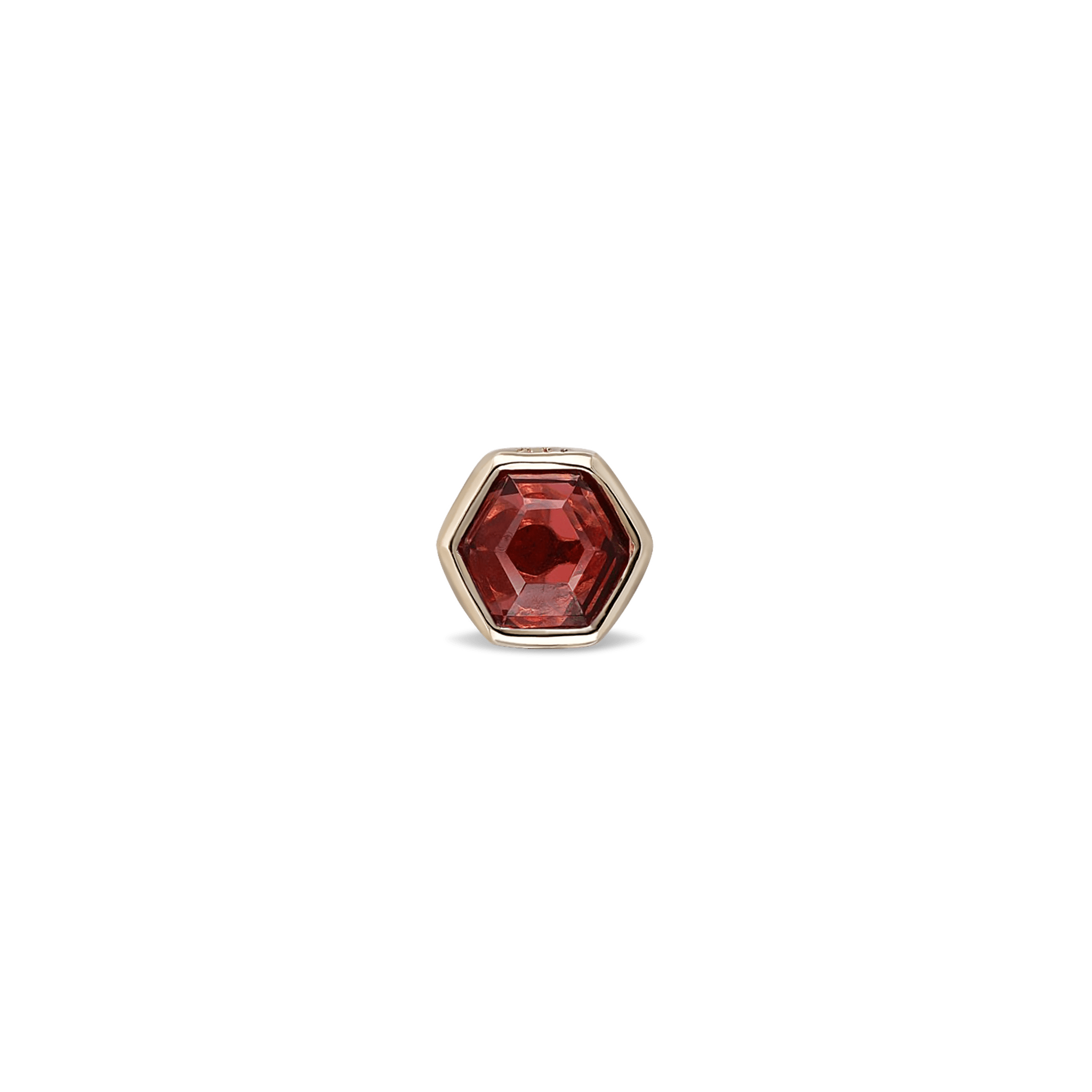 BEATTI Threadless Ends Gold / Garnet Ela • 14K Gold Hexagon Gemstone Threadless Ends • Garnet BTEG006 Ela • 14K Gold Hexagon Gemstone Threadless Ends • Garnet