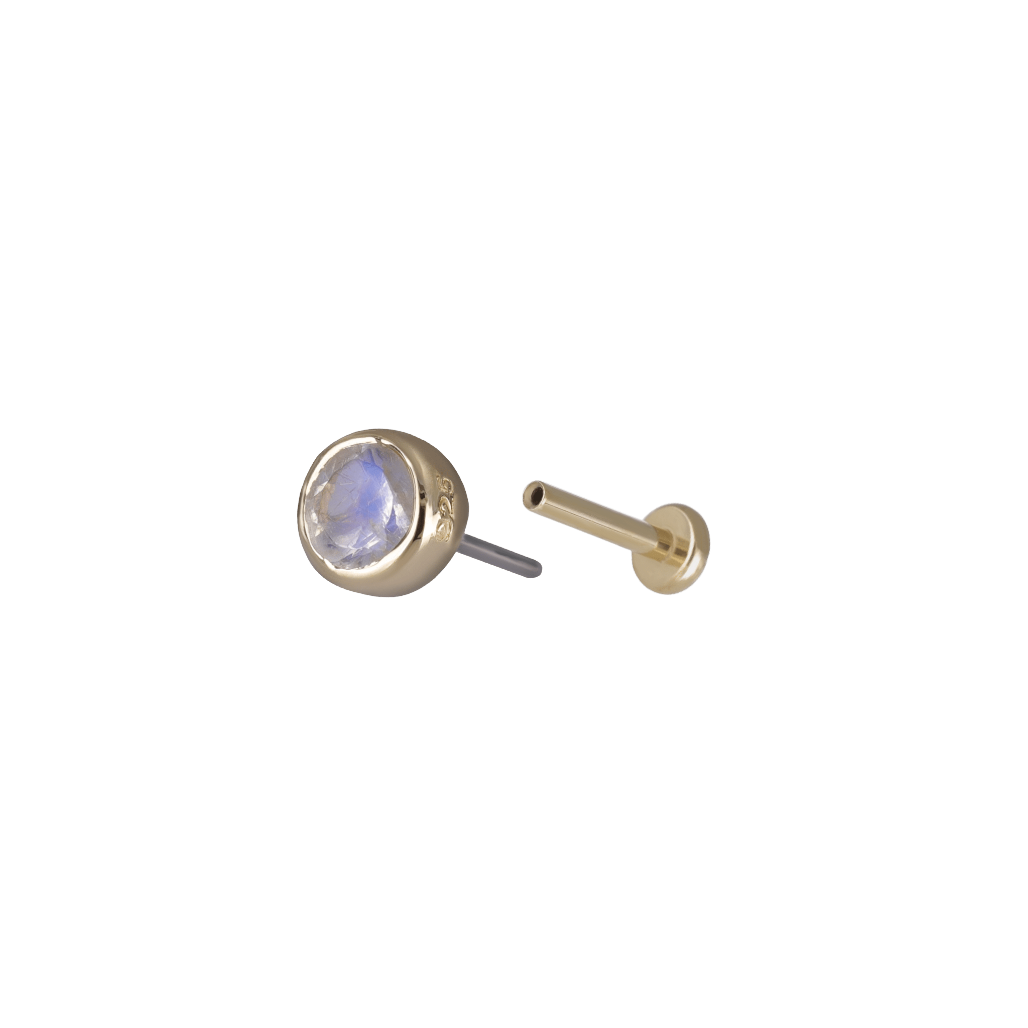 BEATTI Threadless Ends Hannah • Rainbow Moonstone Threadless Ends 925 Silver/Titanium Hannah • Rainbow Moonstone Threadless Ends 925 Silver/Titanium