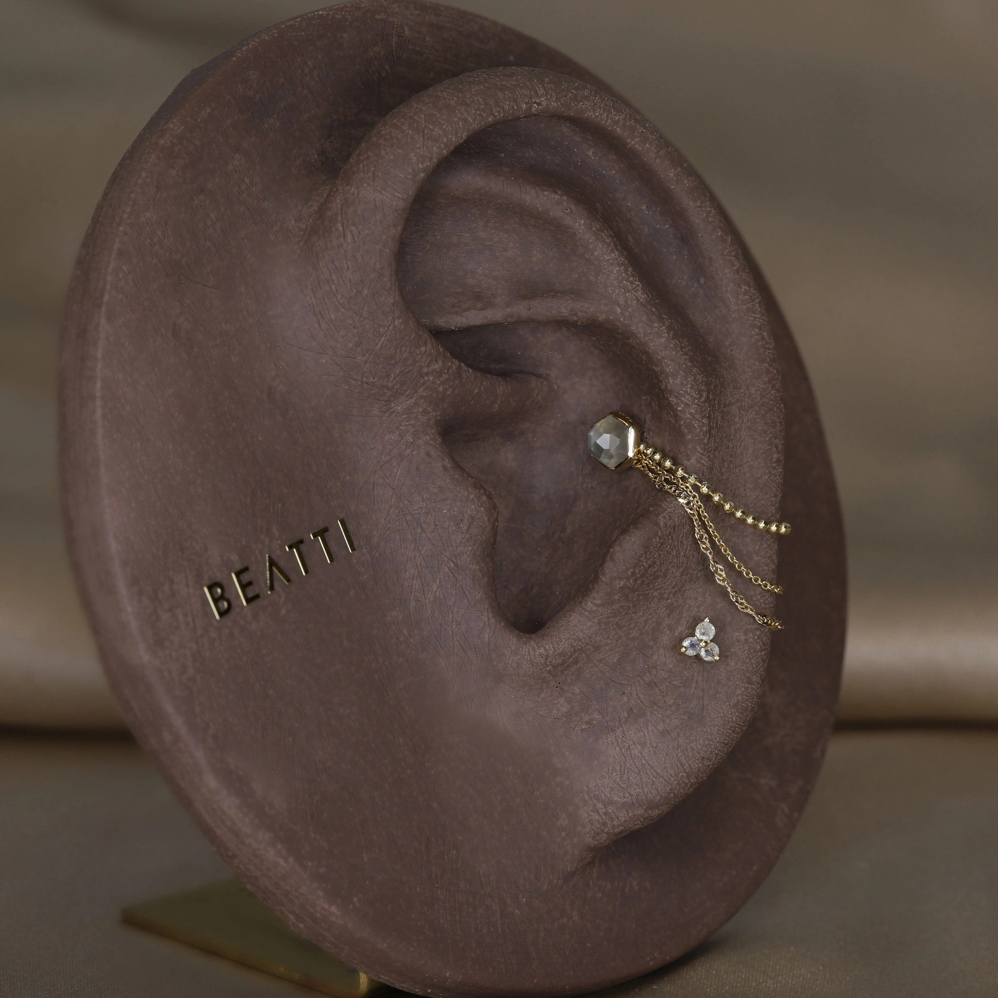 BEATTI Threadless Ends Ivy • 14K Solid Gold Tiny Natural Gemstone Threadless Ends Ivy • 14K Solid Gold Tiny Natural Gemstone Threadless Ends