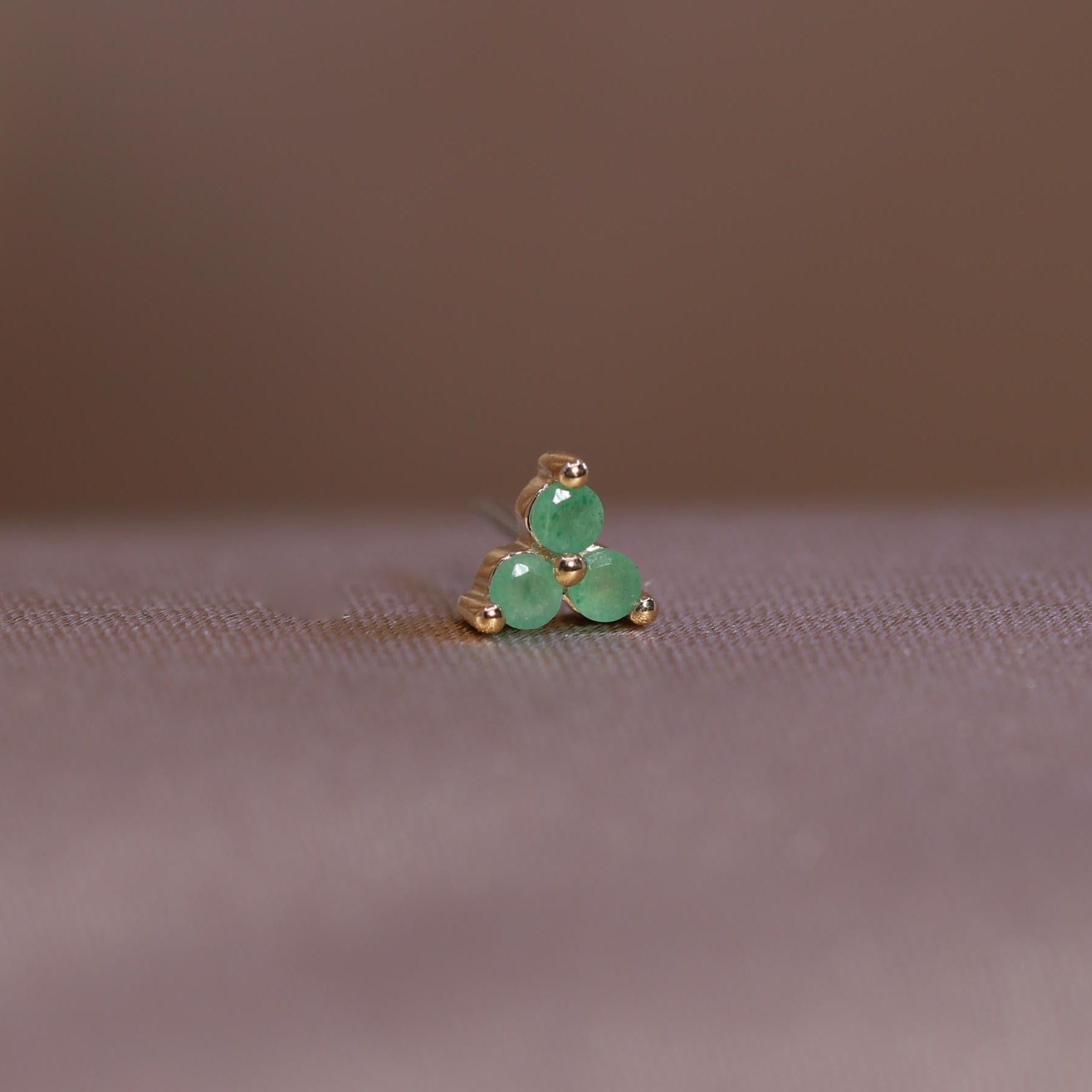 BEATTI Threadless Ends Ivy • 14K Solid Gold Tiny Natural Gemstone Threadless Ends Ivy • 14K Solid Gold Tiny Natural Gemstone Threadless Ends