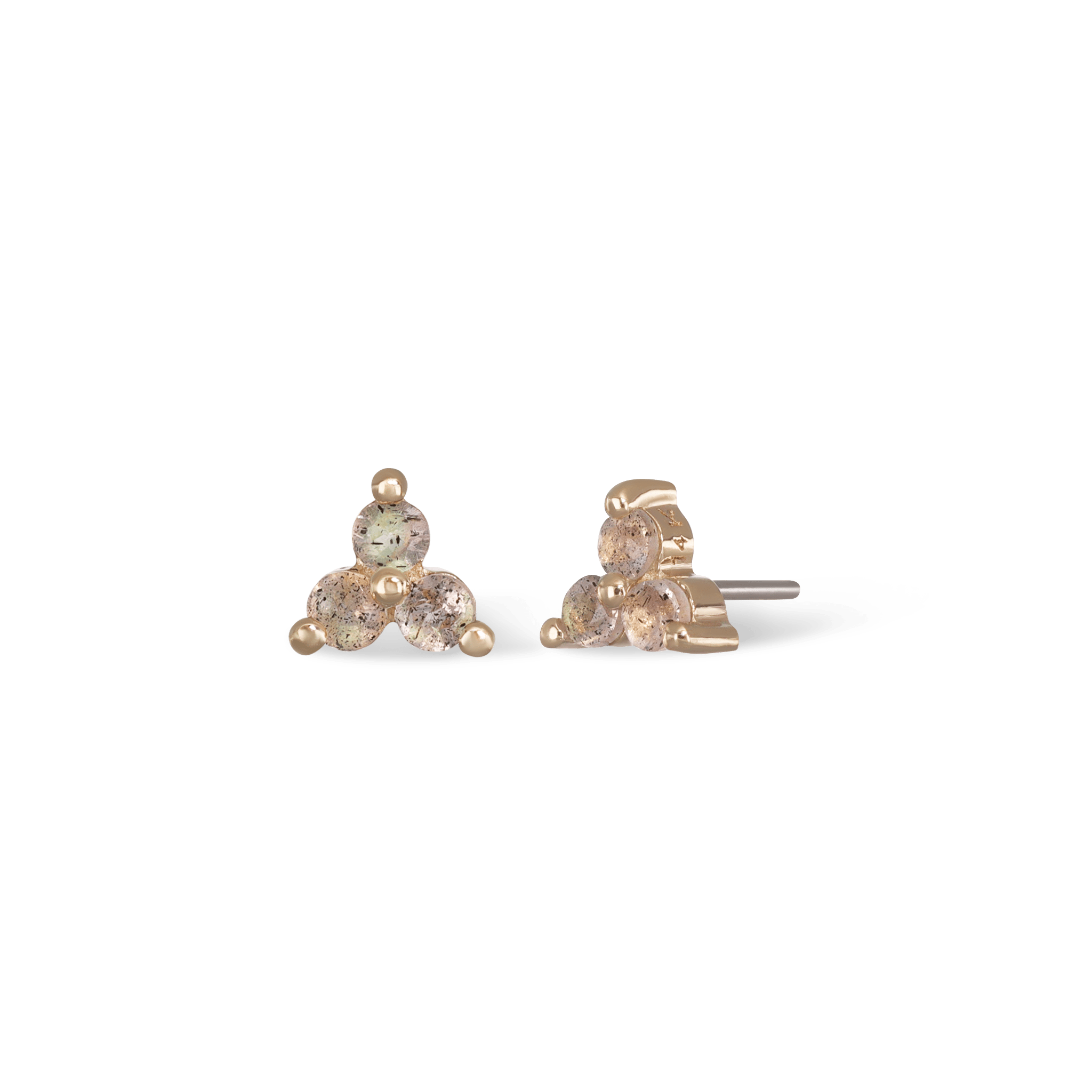 BEATTI Threadless Ends Gold / Labradorite Ivy • 14K Solid Gold Tiny Natural Gemstone Threadless Ends BTEG002_L Ivy • 14K Solid Gold Tiny Natural Gemstone Threadless Ends