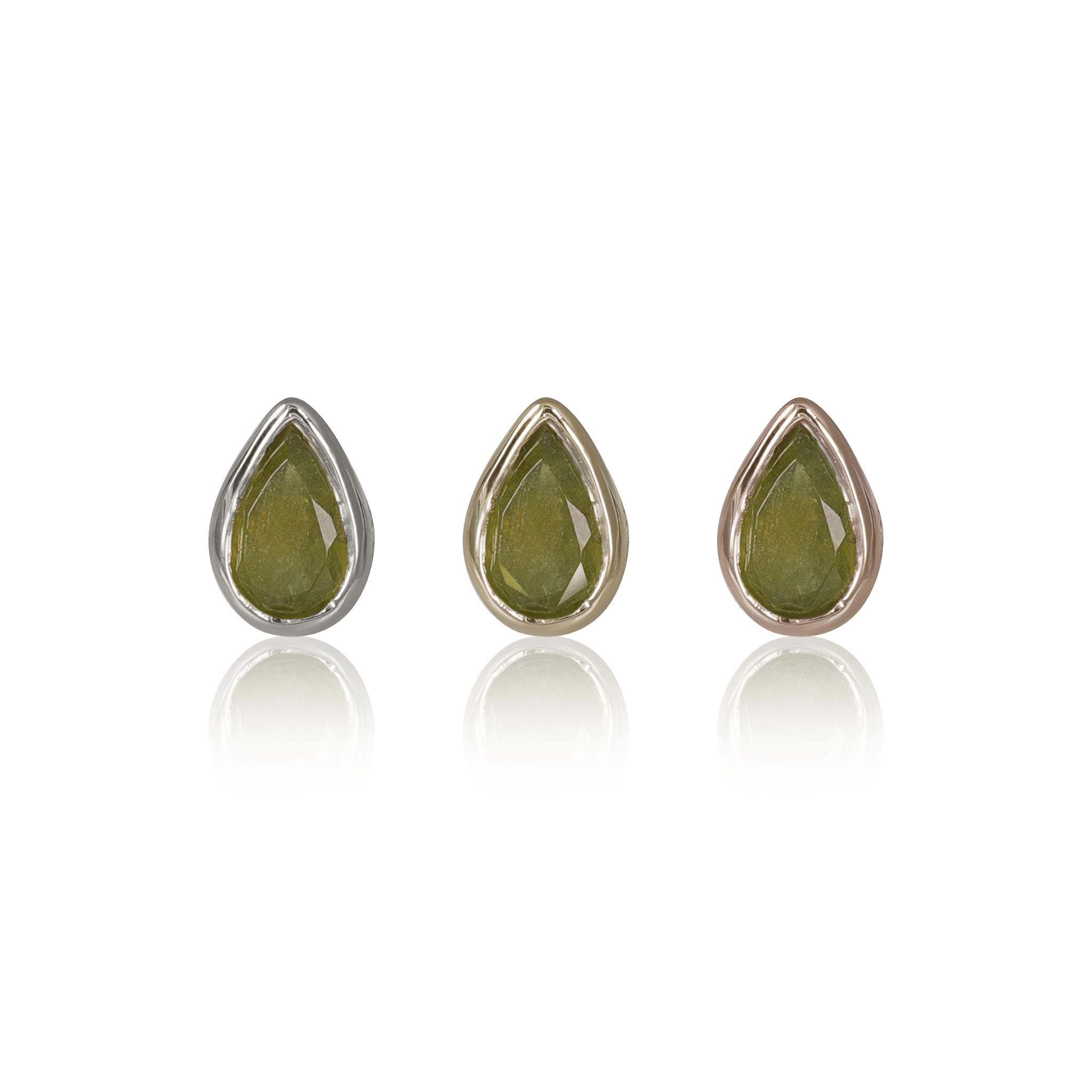 BEATTI Threadless Ends Jade • Vesonite Flat Back Stud Jade • Vesonite Flat Back Stud