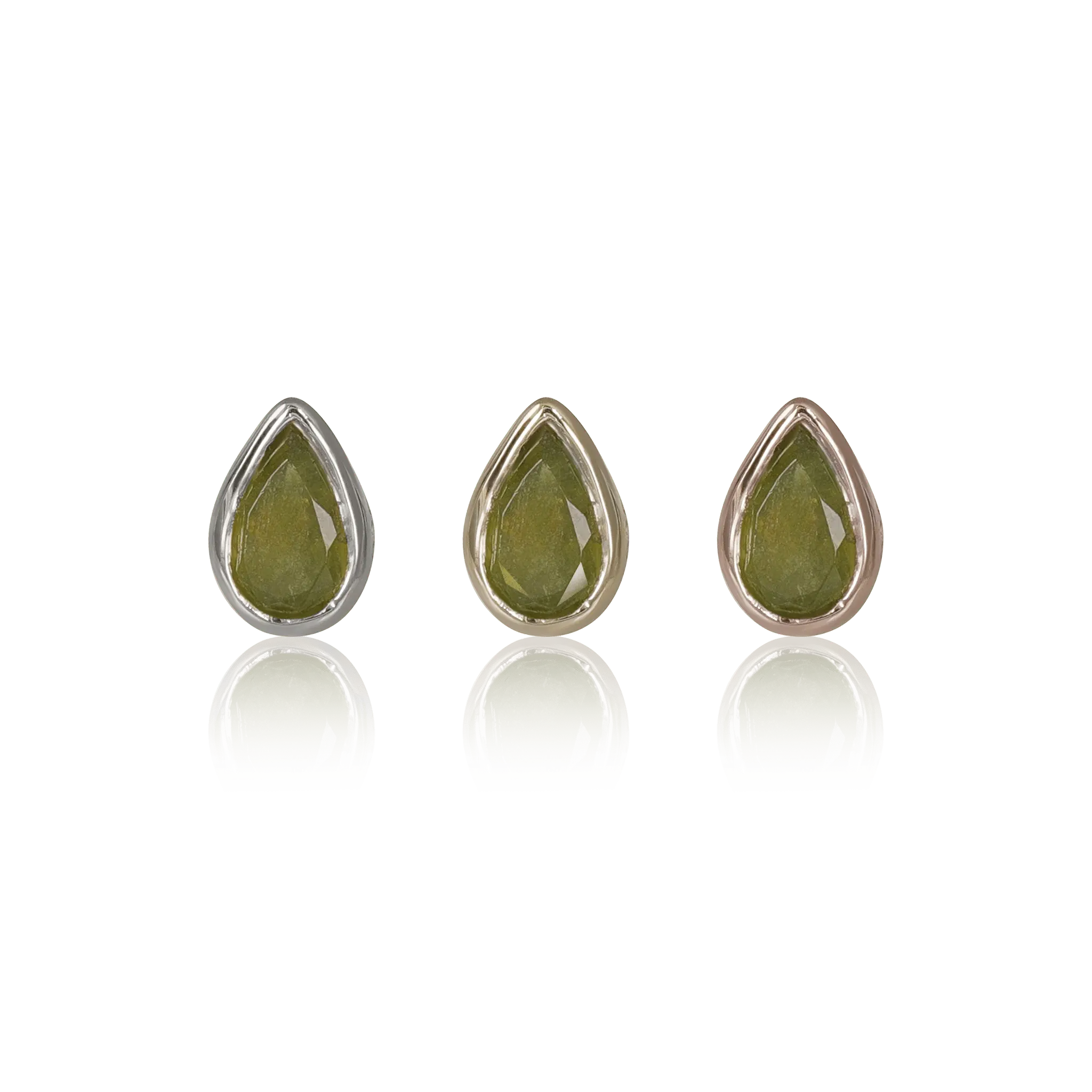 BEATTI Threadless Ends Jade • Vesonite Flat Back Stud Jade • Vesonite Flat Back Stud