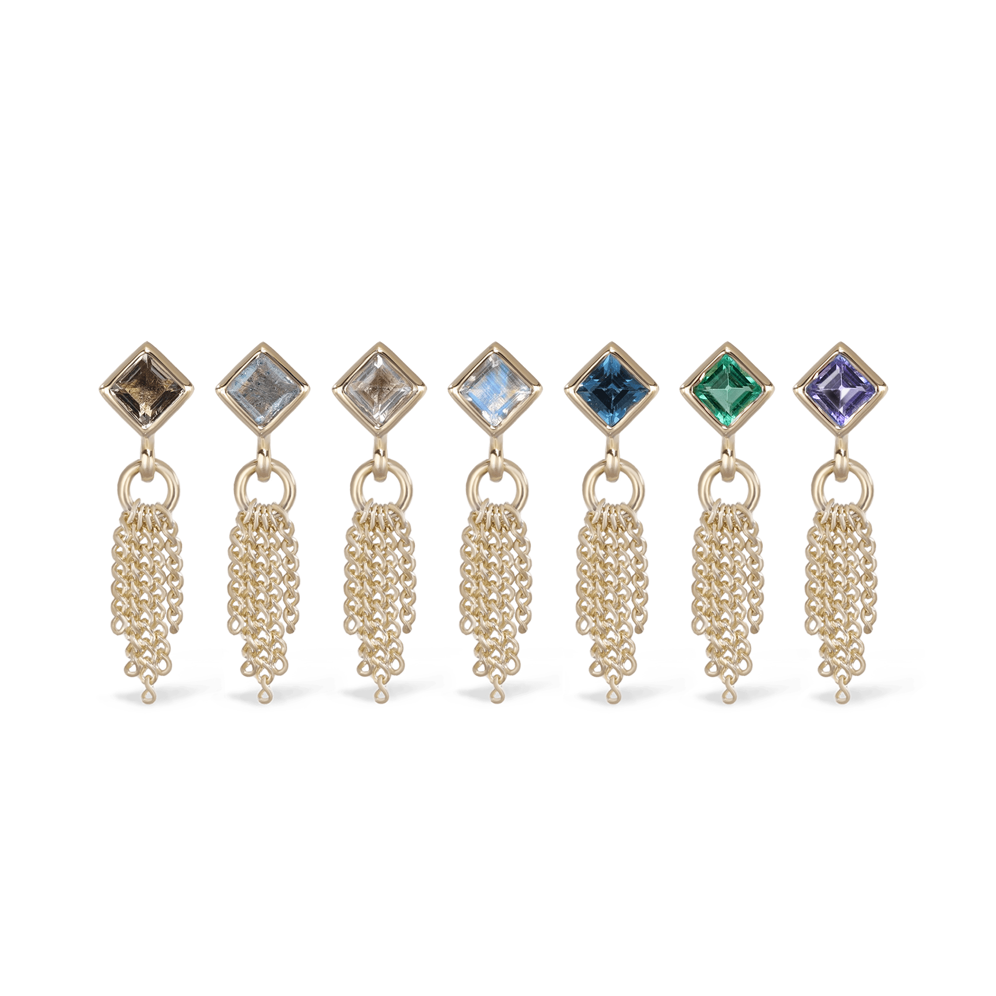 Miel • Natural Gemstone 5 Curb Chain Tassel
