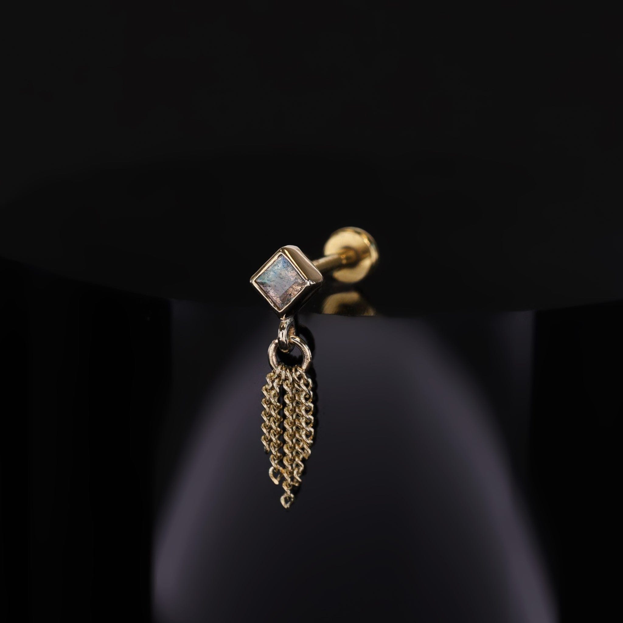 BEATTI Threadless Ends Miel • Natural Gemstone 5 Curb Chain Tassel Miel • Natural Gemstone 5 Curb Chain Tassel