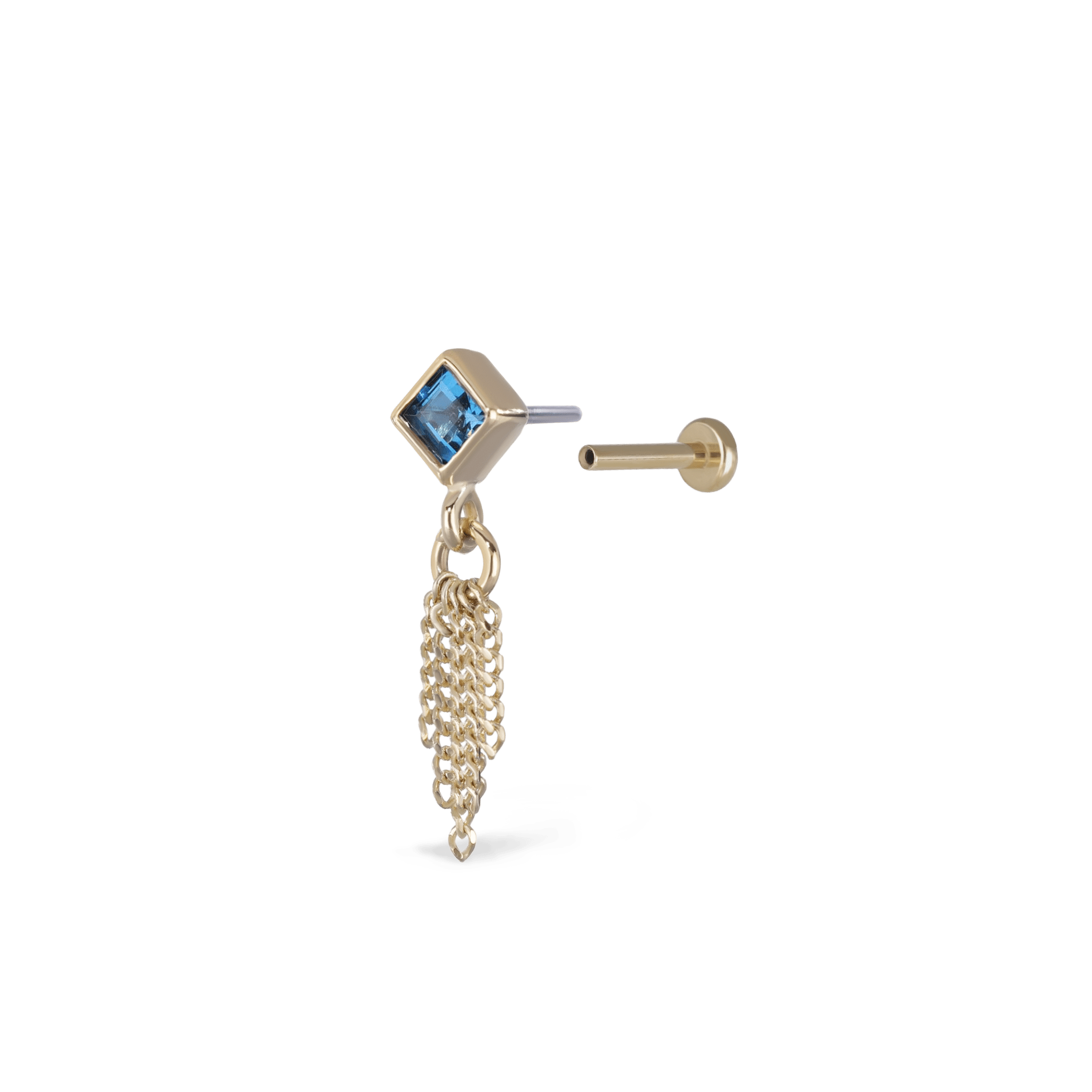 BEATTI Threadless Ends Miel • Natural Gemstone 5 Curb Chain Tassel Miel • Natural Gemstone 5 Curb Chain Tassel