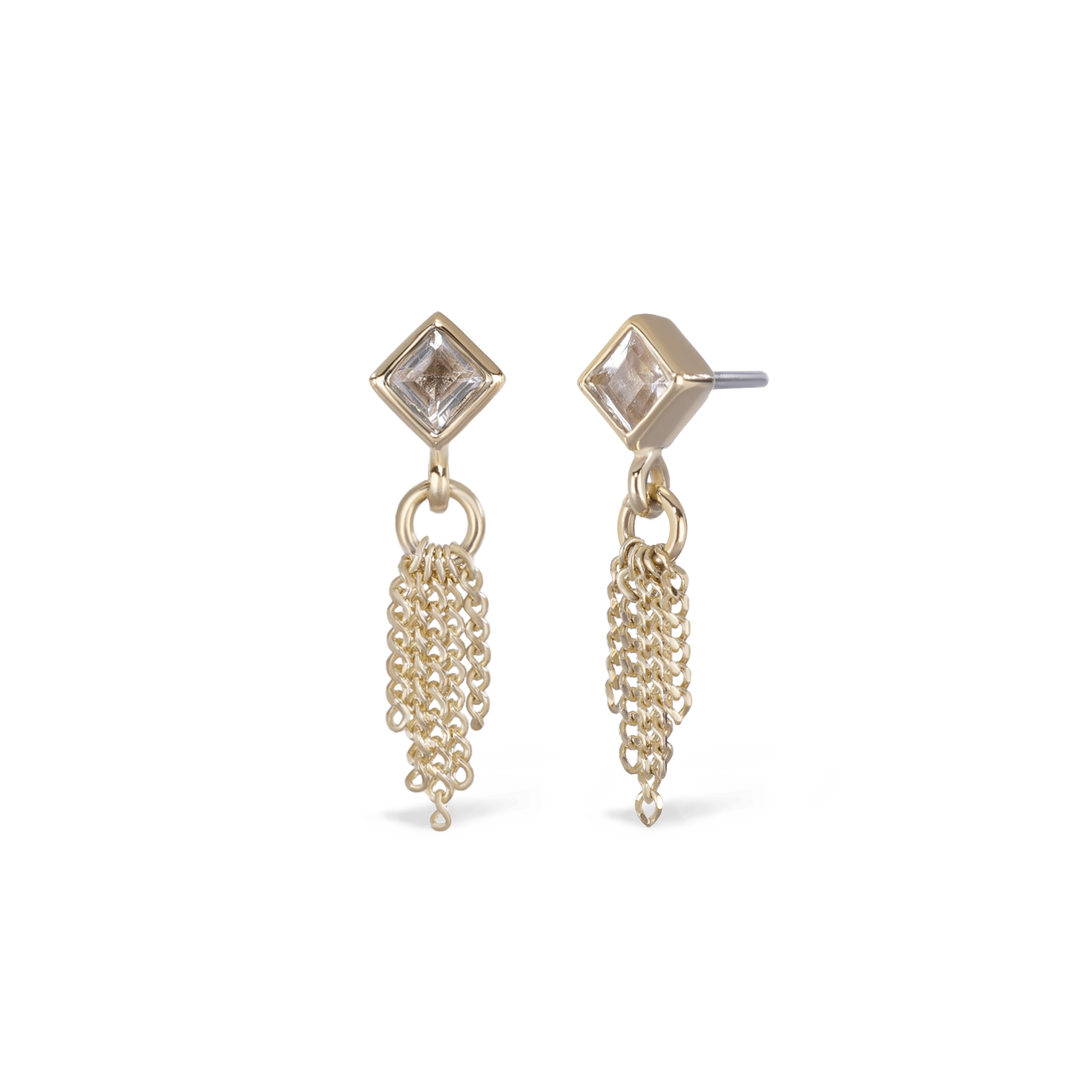 BEATTI Threadless Ends Miel • Natural Gemstone 5 Curb Chain Tassel Miel • Natural Gemstone 5 Curb Chain Tassel