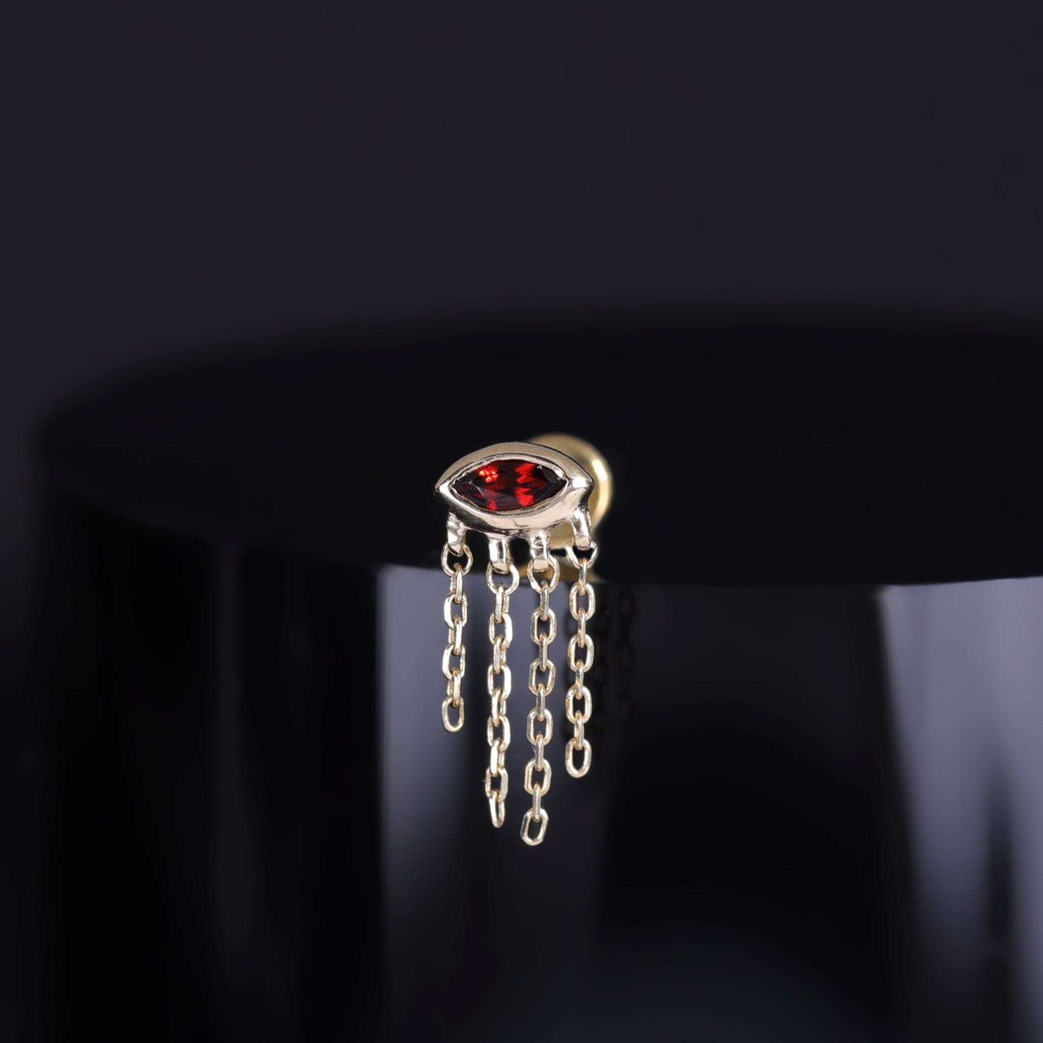 BEATTI Threadless Ends Misty Dew • 14K Solid Gold Natural Gemstone Threadless Stud Misty Dew • 14K Solid Gold Natural Gemstone Threadless Stud