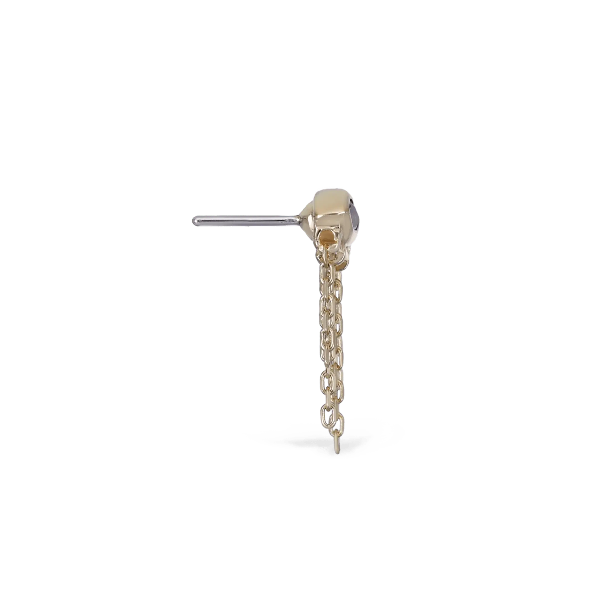 BEATTI Threadless Ends Misty Dew • 14K Solid Gold Natural Gemstone Threadless Stud Misty Dew • 14K Solid Gold Natural Gemstone Threadless Stud