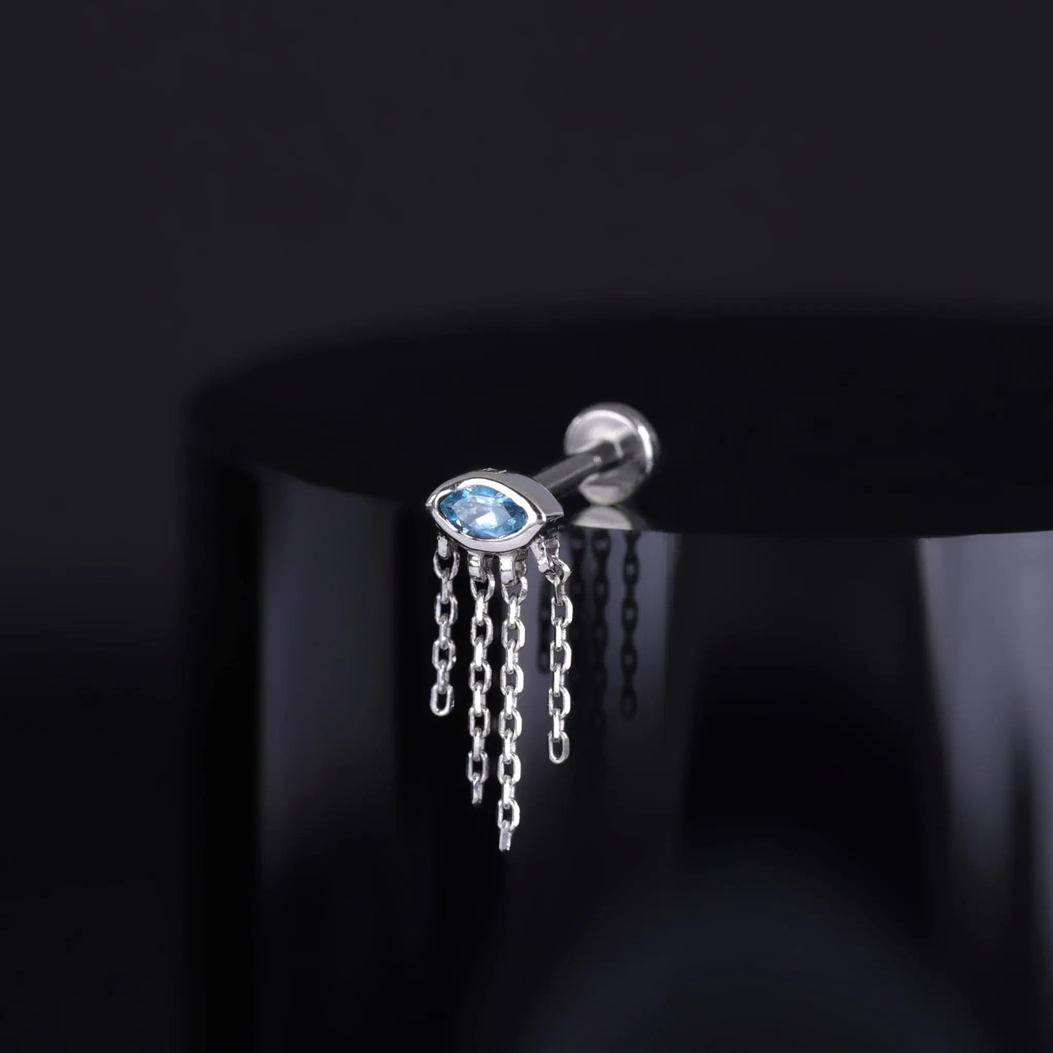 BEATTI Threadless Ends Misty Dew • 14K Solid Gold Natural Gemstone Threadless Stud Misty Dew • 14K Solid Gold Natural Gemstone Threadless Stud