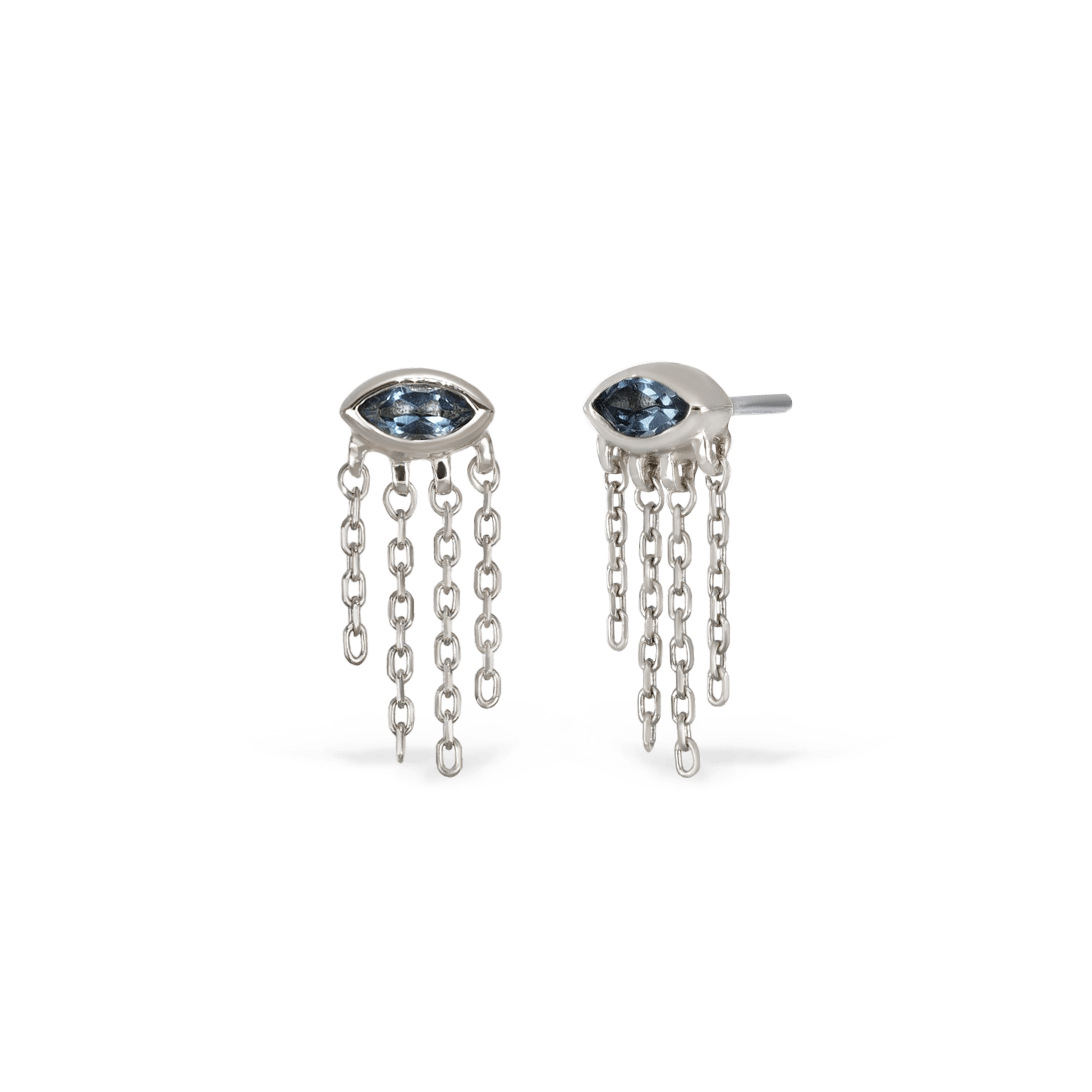 BEATTI Threadless Ends Misty Dew • 14K Solid Gold Natural Gemstone Threadless Stud Misty Dew • 14K Solid Gold Natural Gemstone Threadless Stud