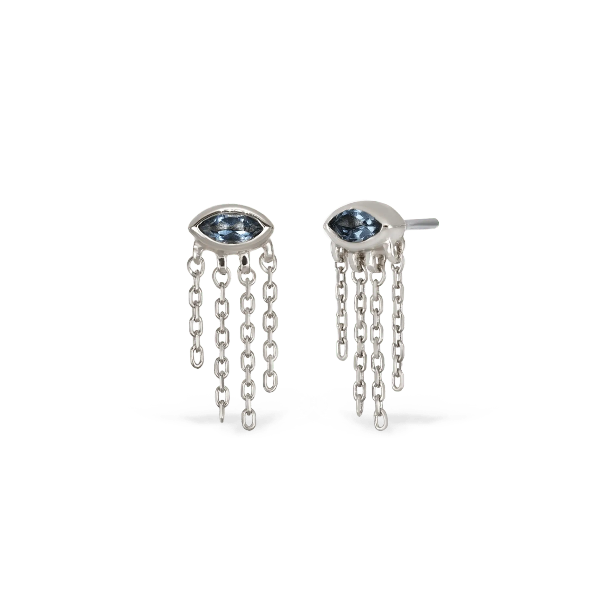 BEATTI Threadless Ends Misty Dew • 14K Solid Gold Natural Gemstone Threadless Stud Misty Dew • 14K Solid Gold Natural Gemstone Threadless Stud