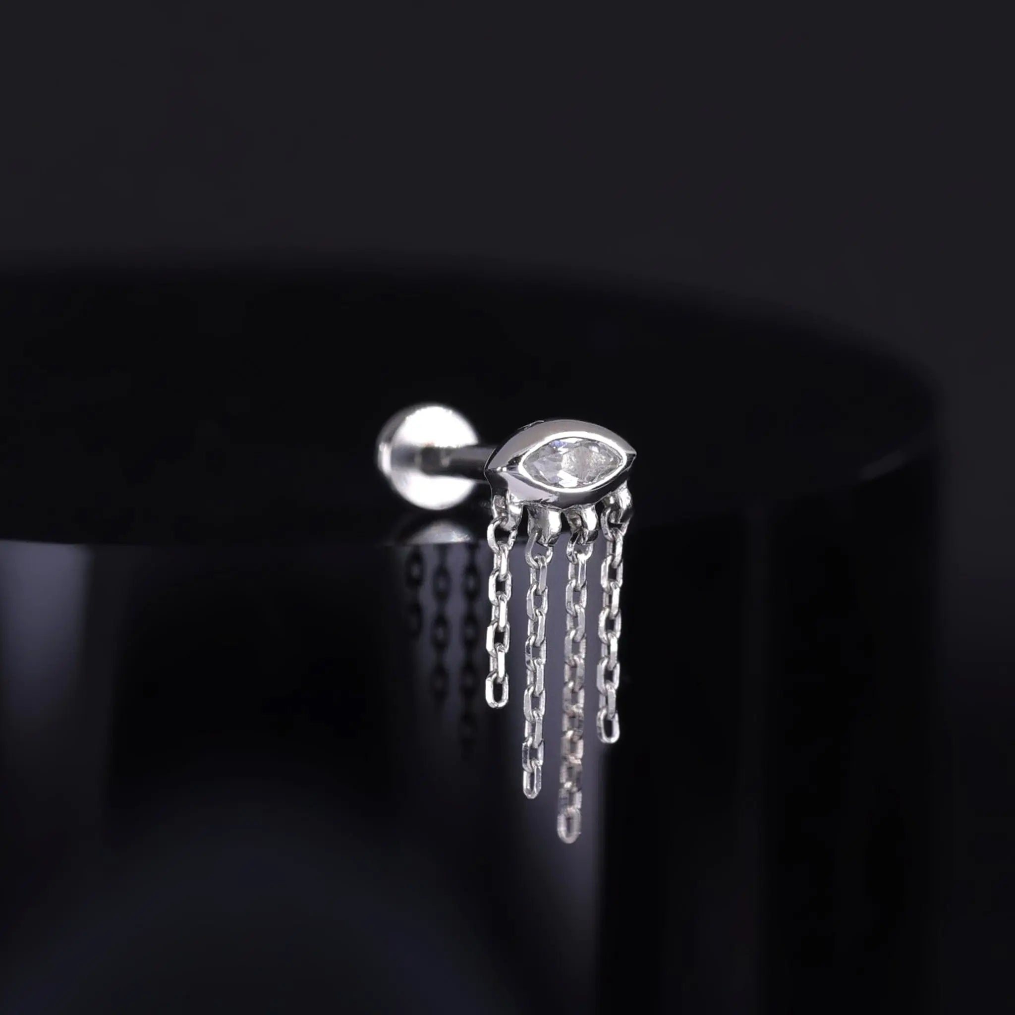 BEATTI Threadless Ends Misty Dew • 14K Solid Gold Natural Gemstone Threadless Stud Misty Dew • 14K Solid Gold Natural Gemstone Threadless Stud