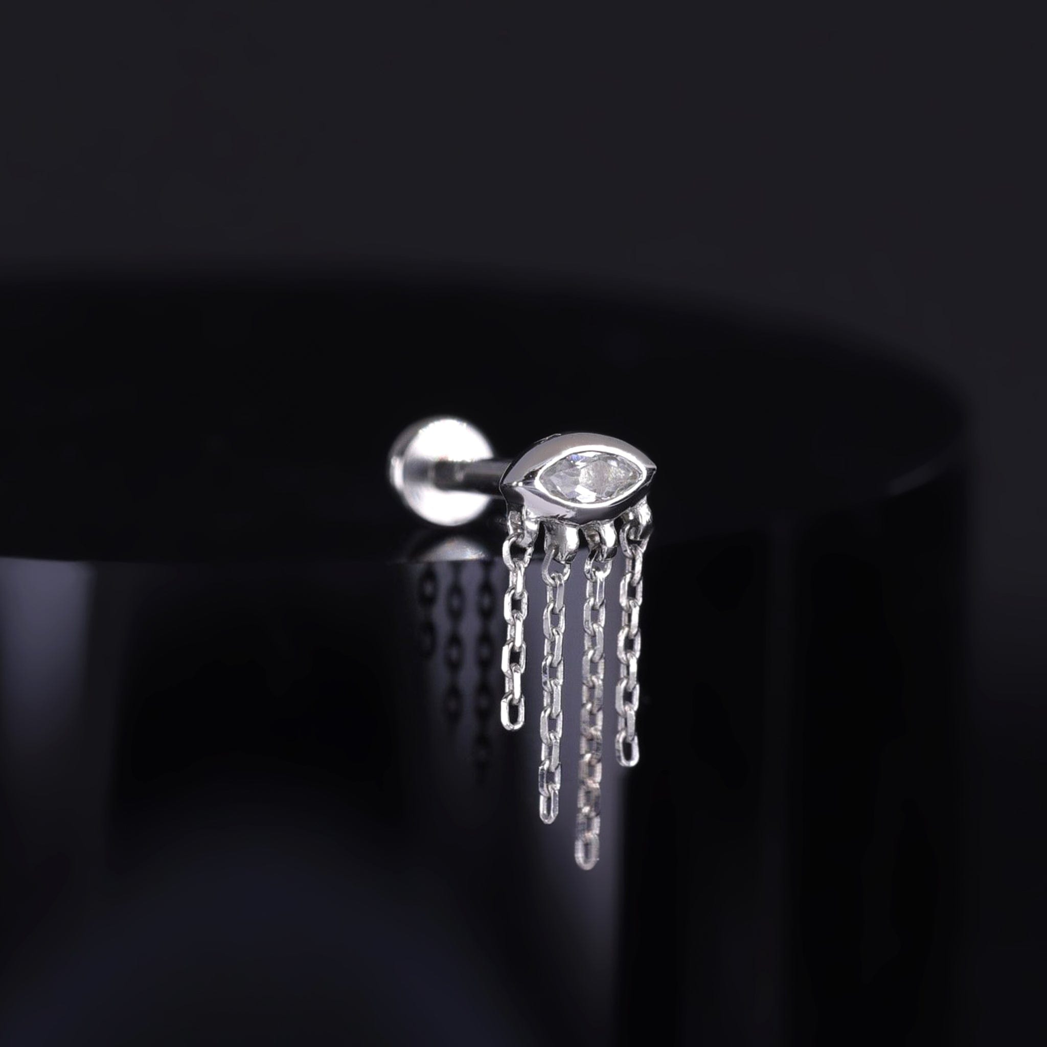 BEATTI Threadless Ends Misty Dew • 14K Solid Gold Natural Gemstone Threadless Stud Misty Dew • 14K Solid Gold Natural Gemstone Threadless Stud