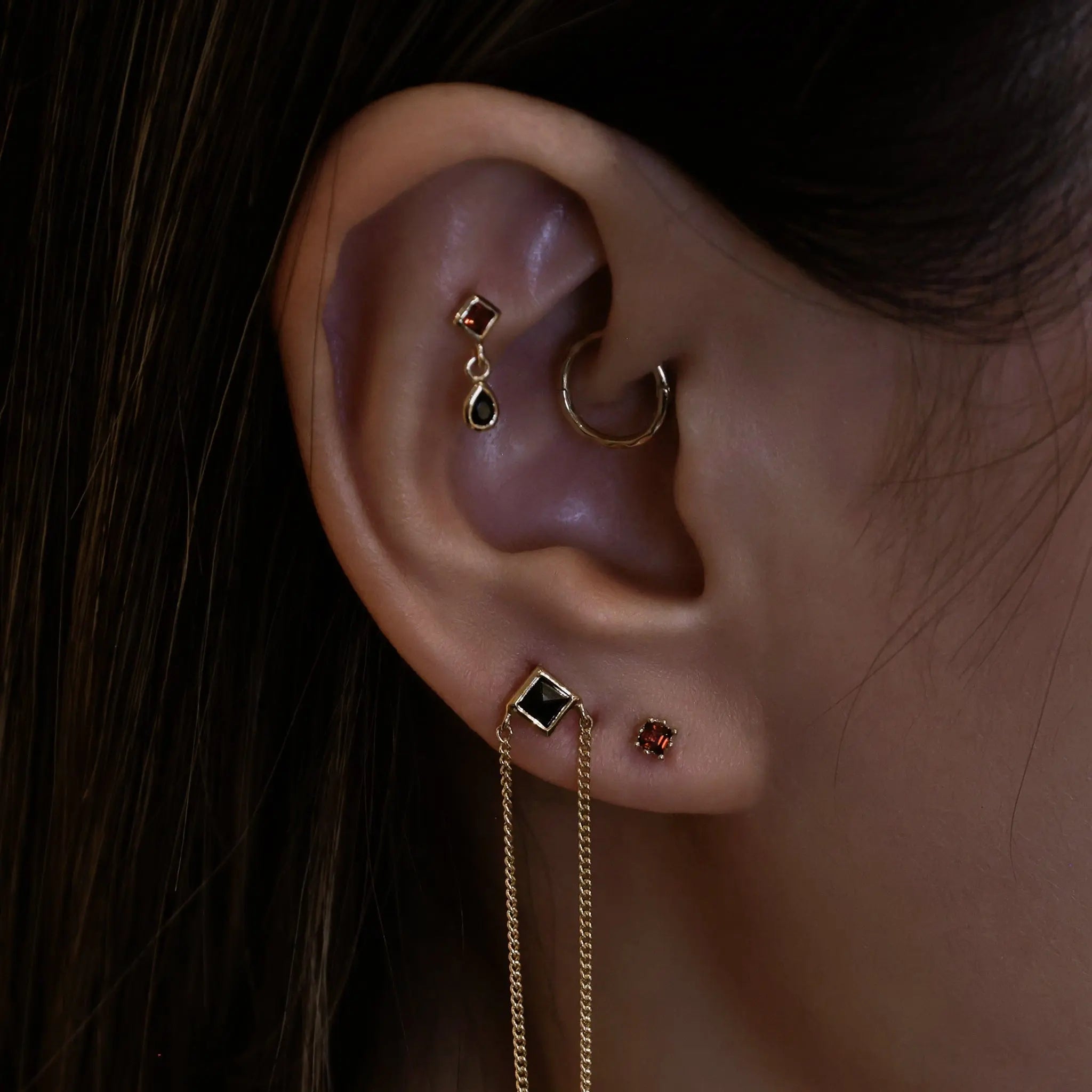 BEATTI Threadless Ends Mona • Natural Gemstone Threadless Ends 925 Silver/Titanium Mona • Natural Gemstone Threadless Ends 925 Silver/Titanium