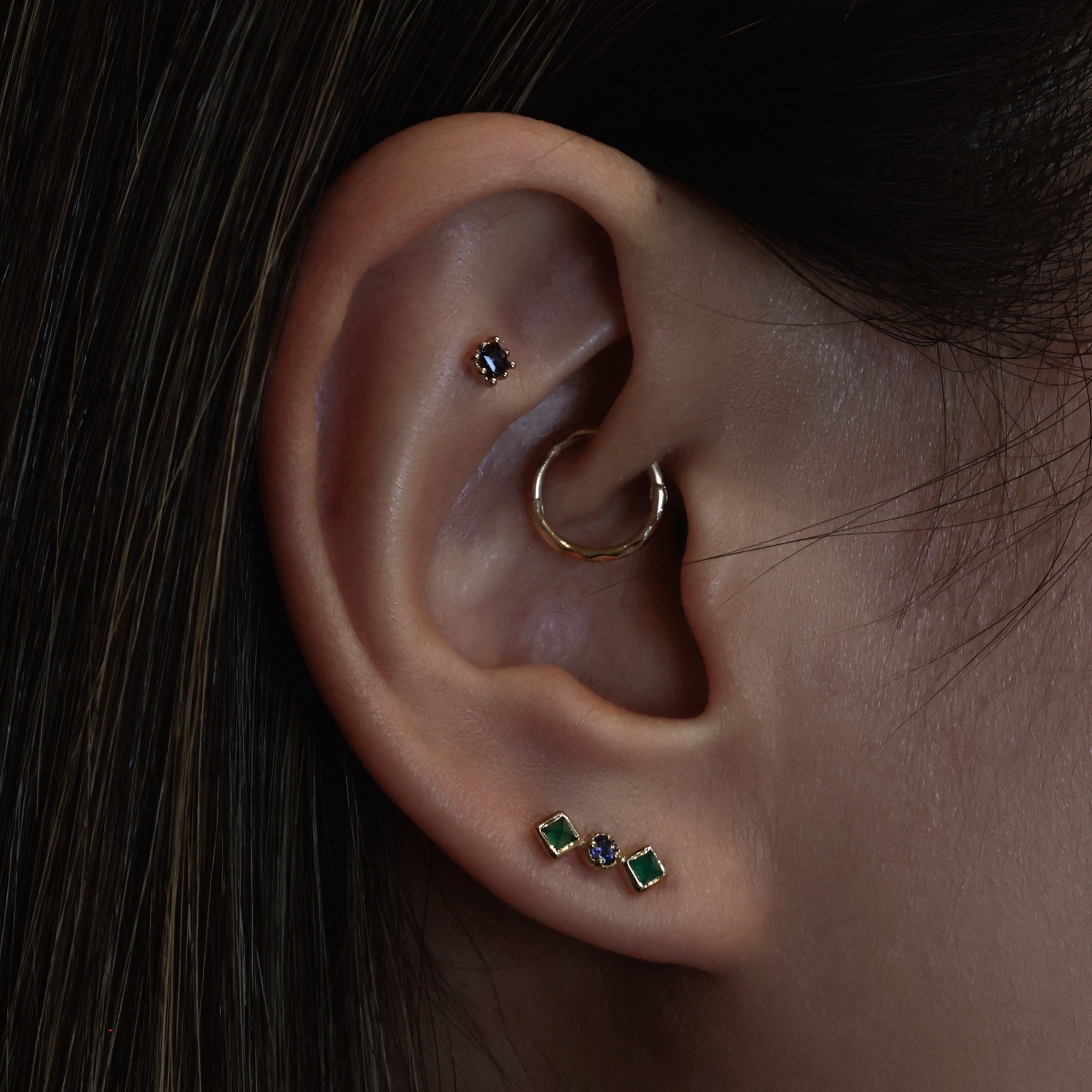 BEATTI Threadless Ends Mona • Natural Gemstone Threadless Ends 925 Silver/Titanium Mona • Natural Gemstone Threadless Ends 925 Silver/Titanium