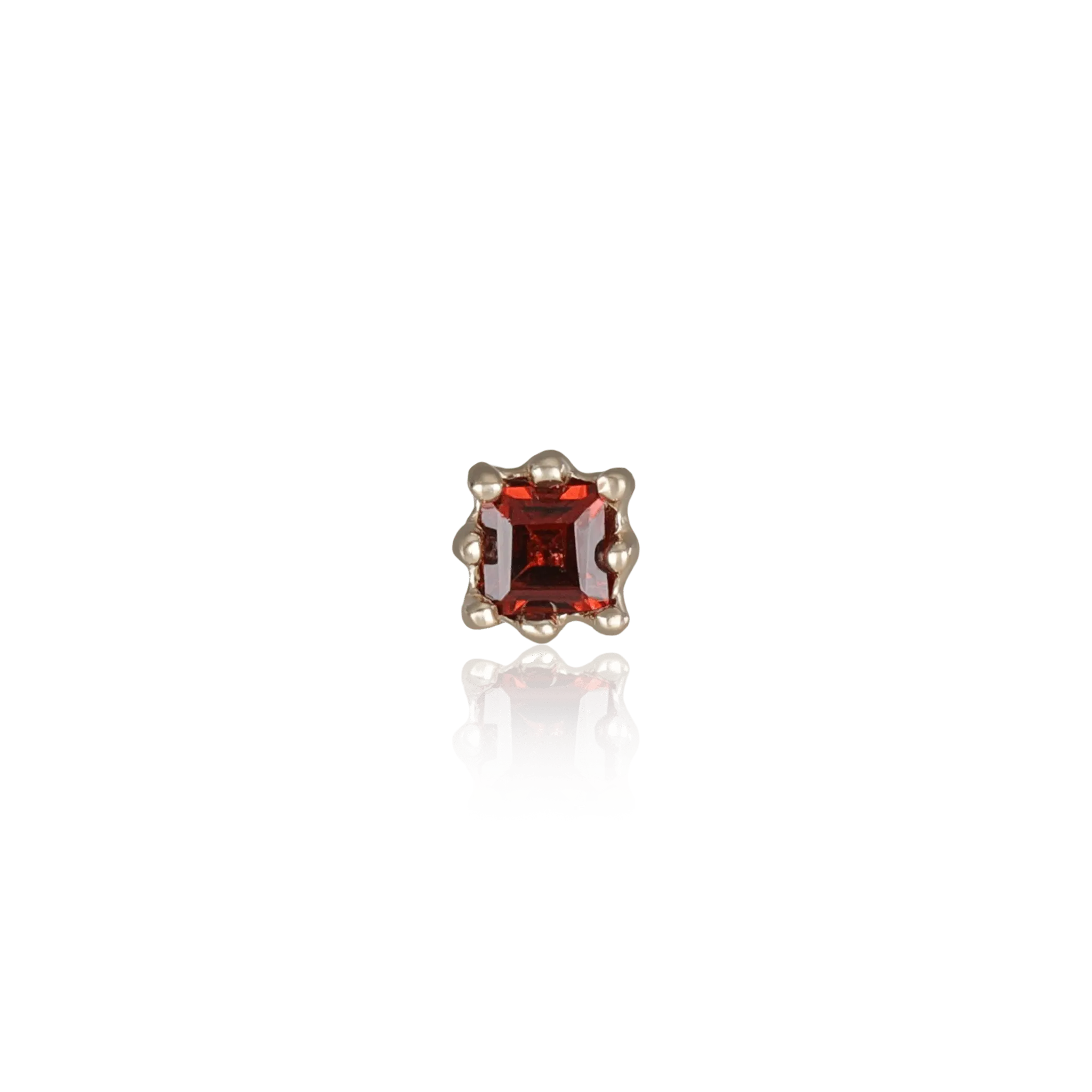 BEATTI Threadless Ends Gold / Garnet Mona • Natural Gemstone Threadless Ends 925 Silver/Titanium BTPR027 Mona • Natural Gemstone Threadless Ends 925 Silver/Titanium