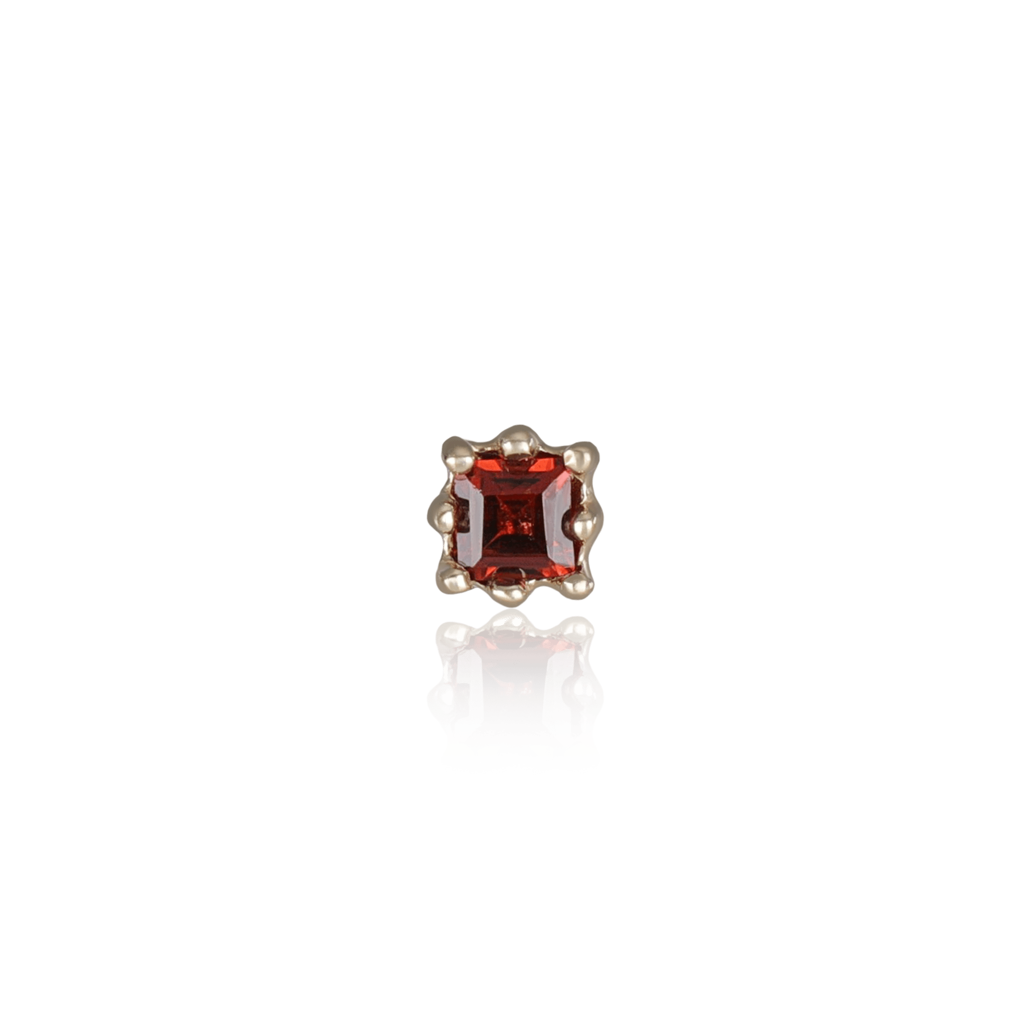 BEATTI Threadless Ends Gold / Garnet Mona • Natural Gemstone Threadless Ends 925 Silver/Titanium BTPR027 Mona • Natural Gemstone Threadless Ends 925 Silver/Titanium