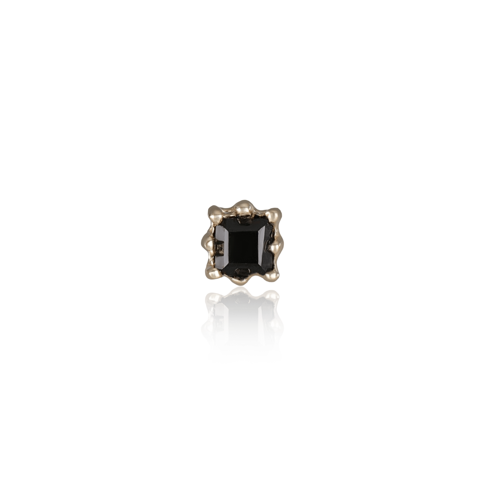 BEATTI Threadless Ends Gold / Black Onyx Mona • Natural Gemstone Threadless Ends 925 Silver/Titanium BTPR027 Mona • Natural Gemstone Threadless Ends 925 Silver/Titanium